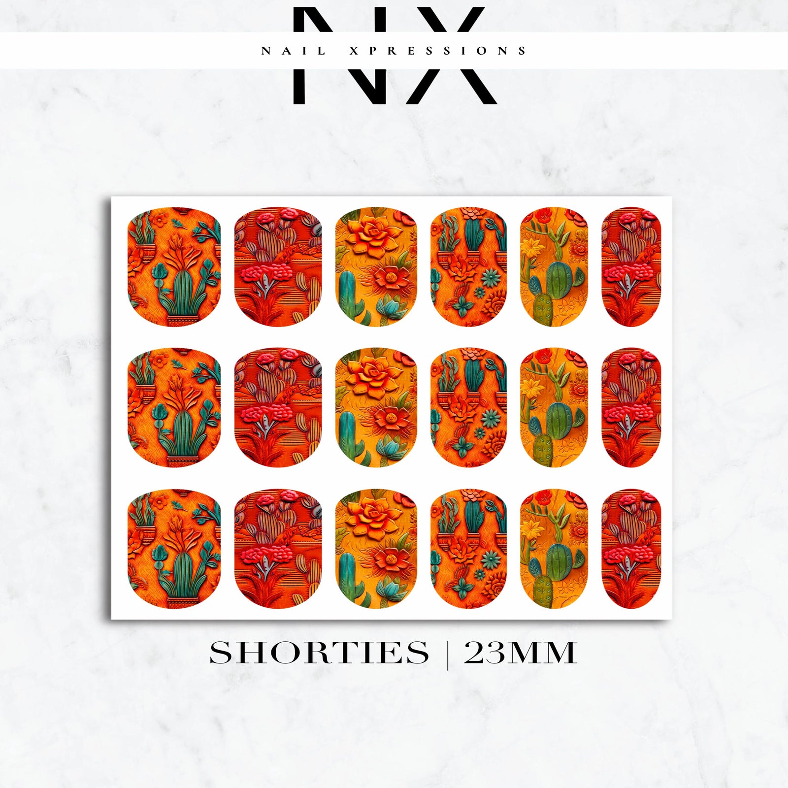 Country Cactus Nail Decals | Nail Art Water Transfer | Nail Wraps