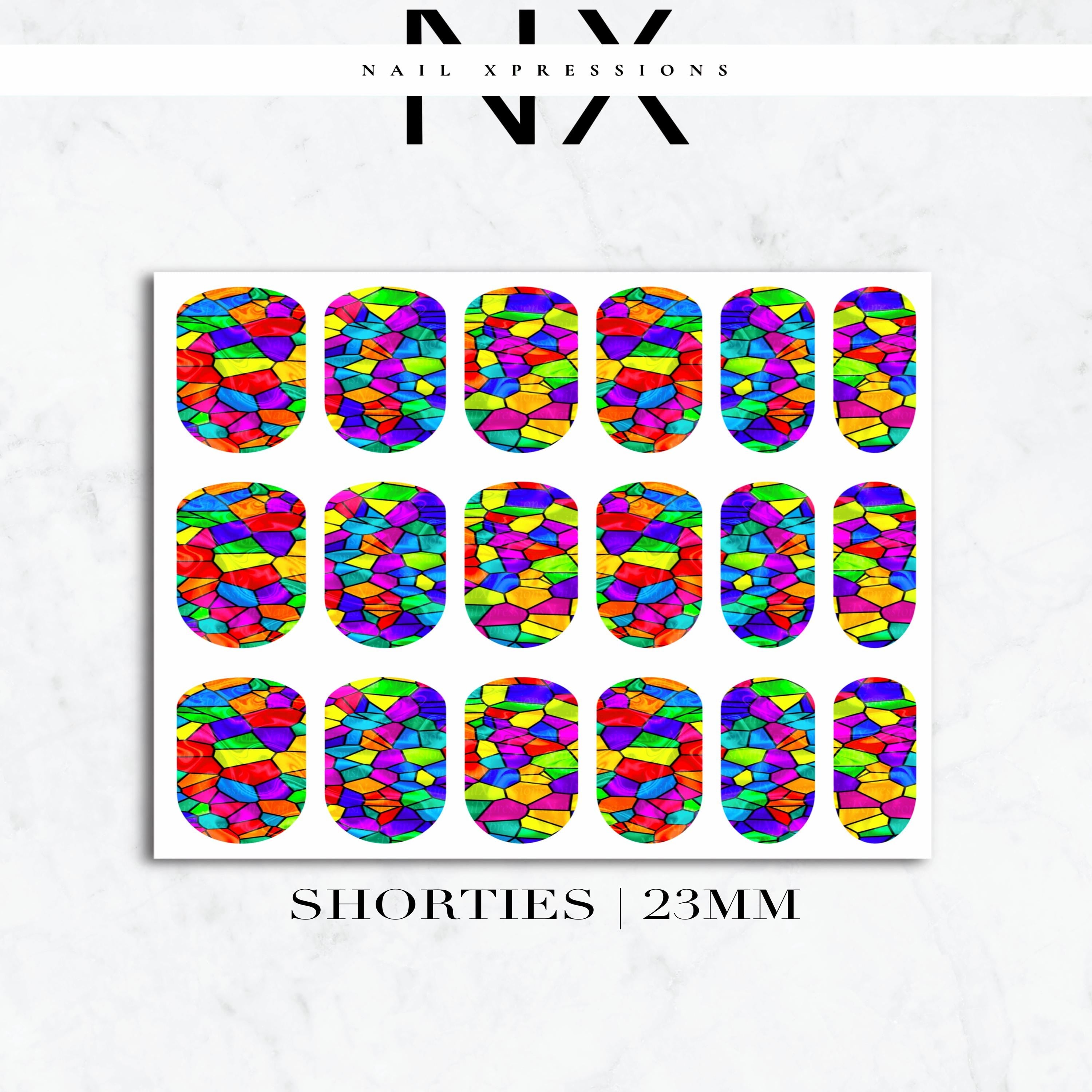 Stained Glass Nail Decals | Nail Art Water Transfer | Nail Wraps