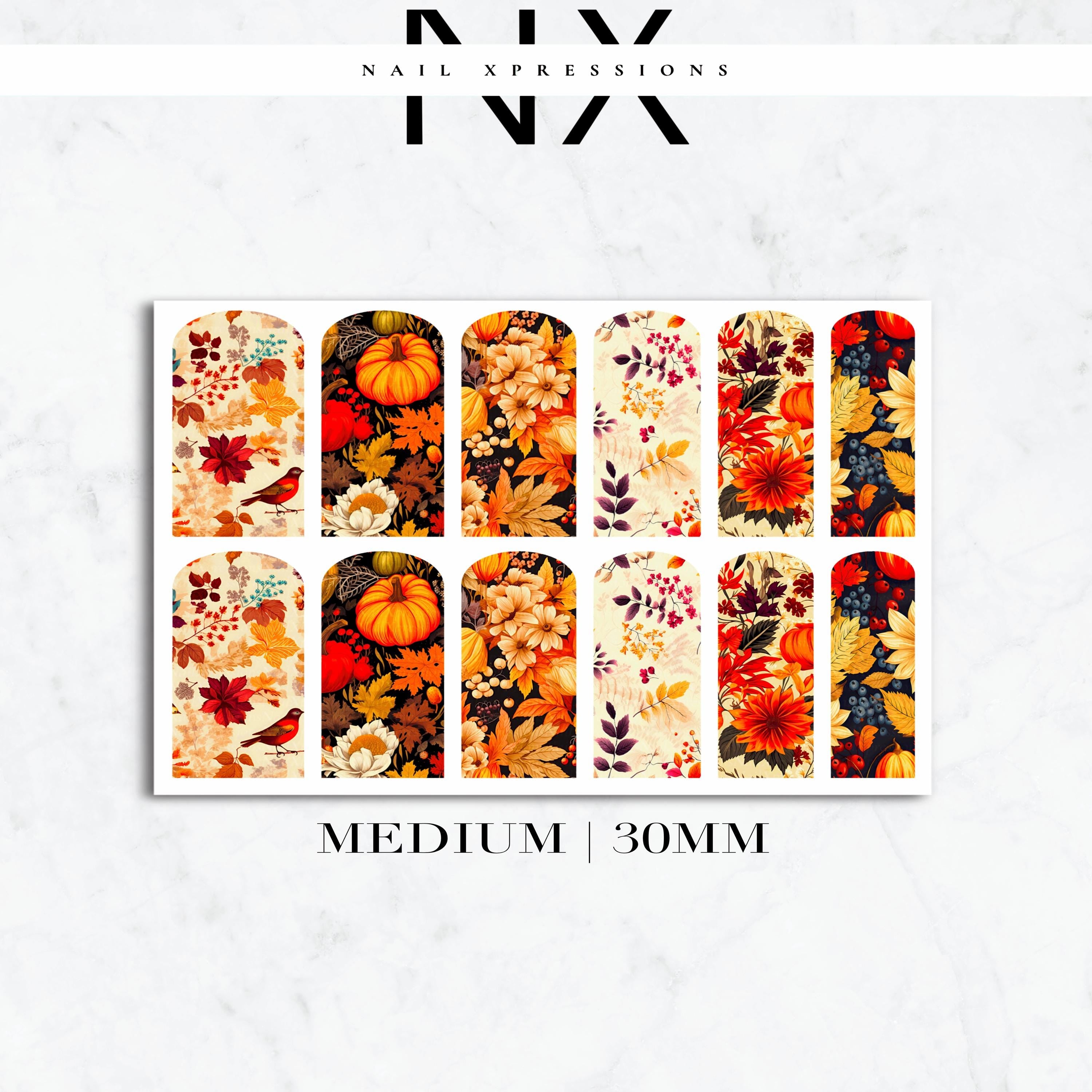 Fall Vibe Nail Decals | Nail Art Water Transfer | Nail Wraps