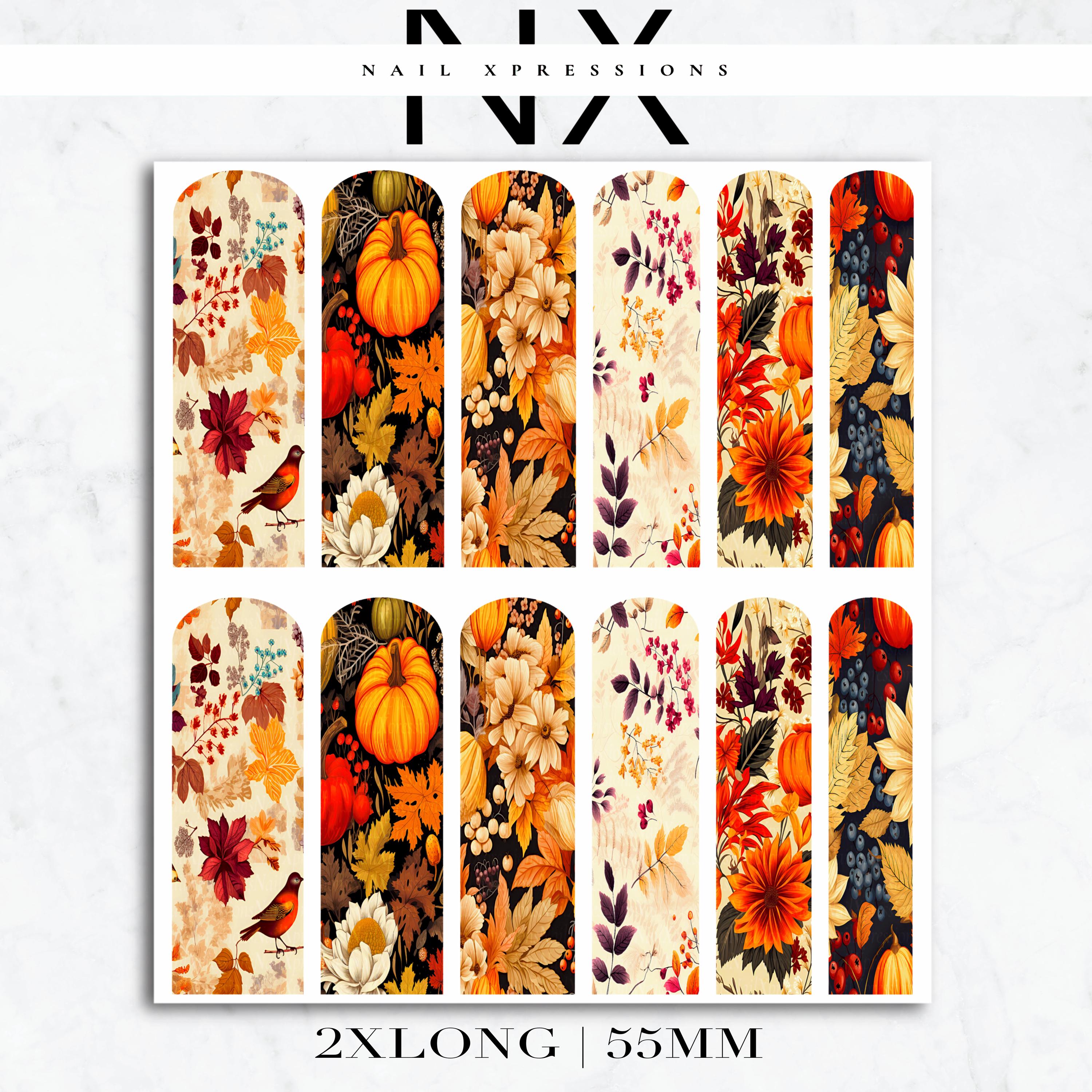 Fall Vibe Nail Decals | Nail Art Water Transfer | Nail Wraps