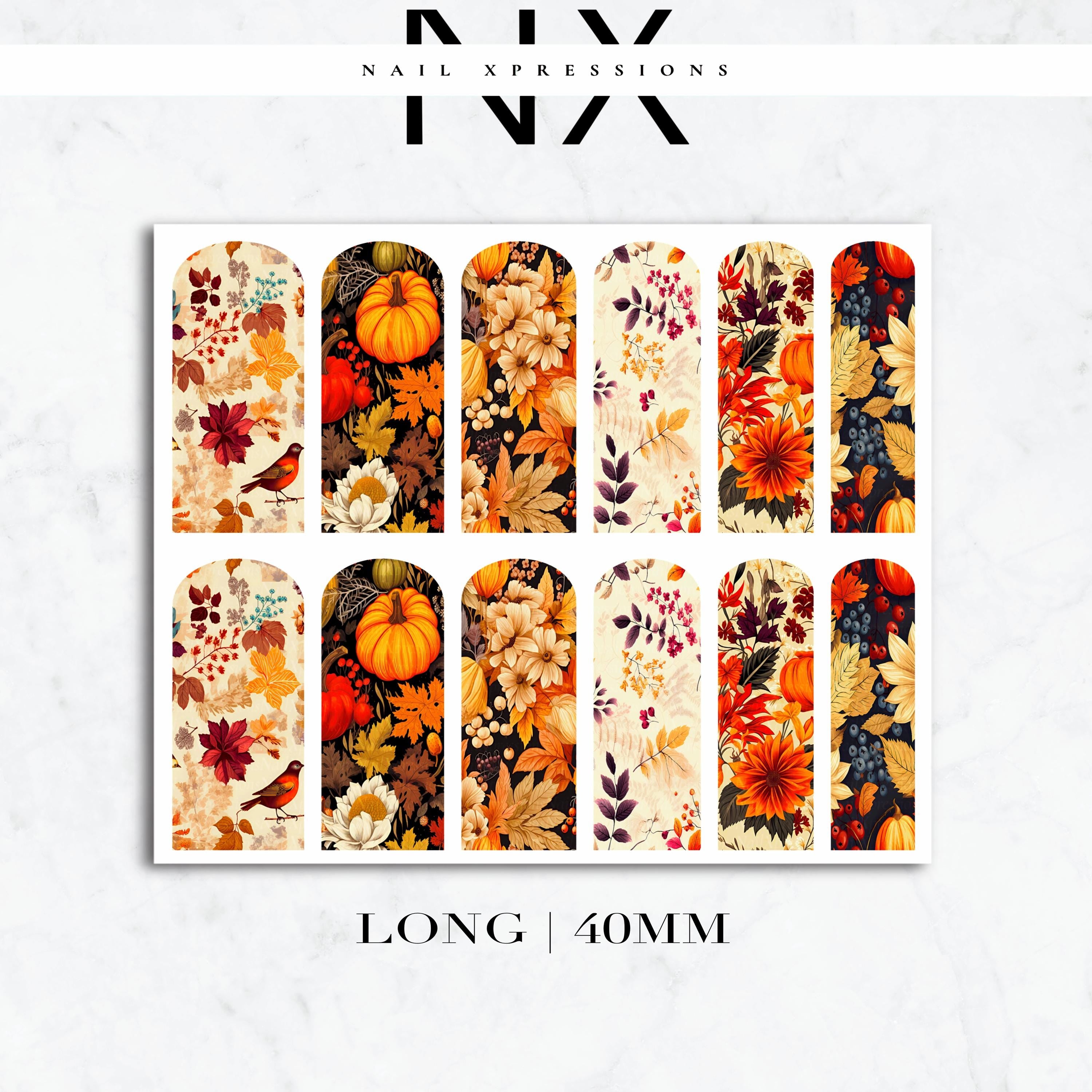 Fall Vibe Nail Decals | Nail Art Water Transfer | Nail Wraps