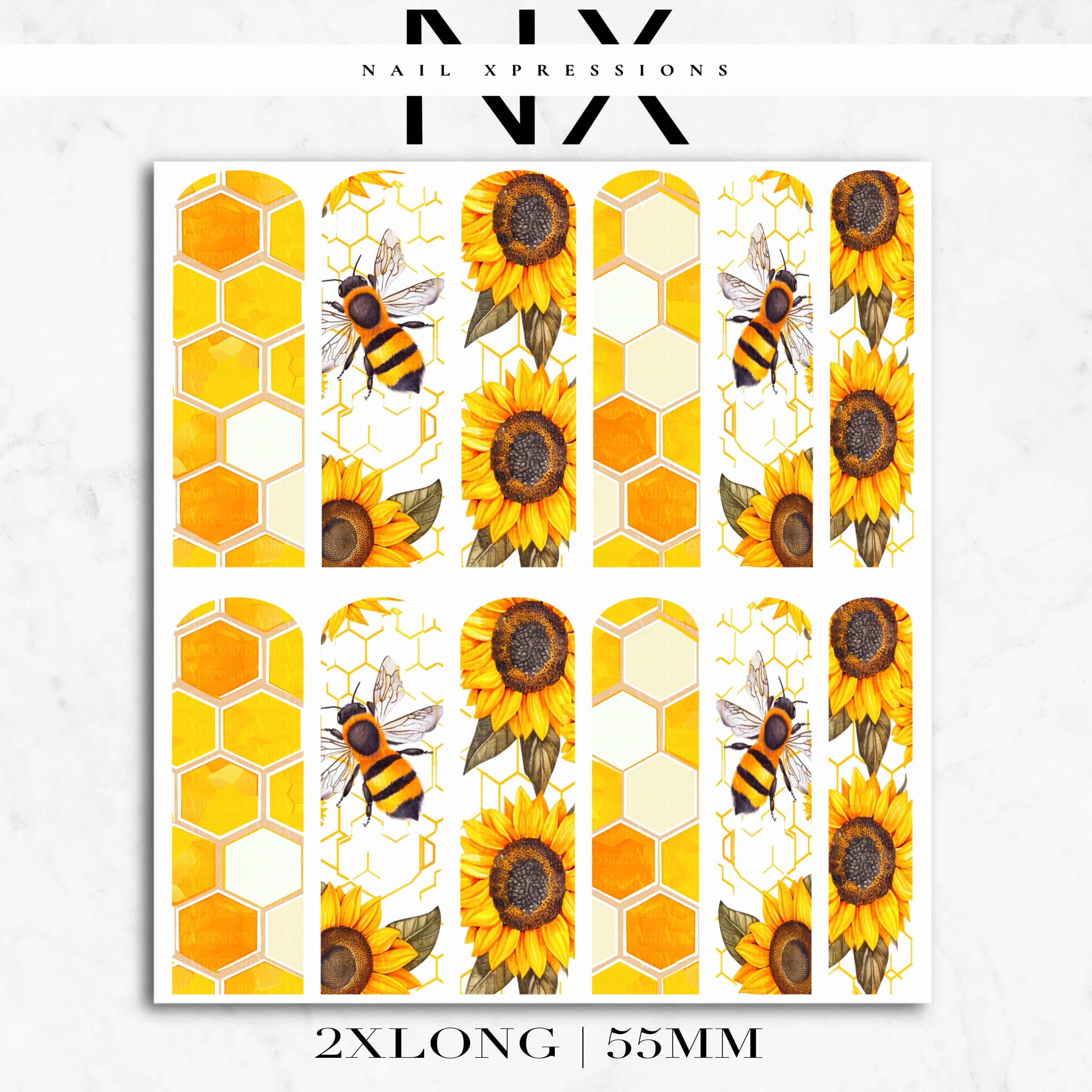 Sweet Honeybee Nail Decals | Nail Art Water Transfer | Nail Wraps