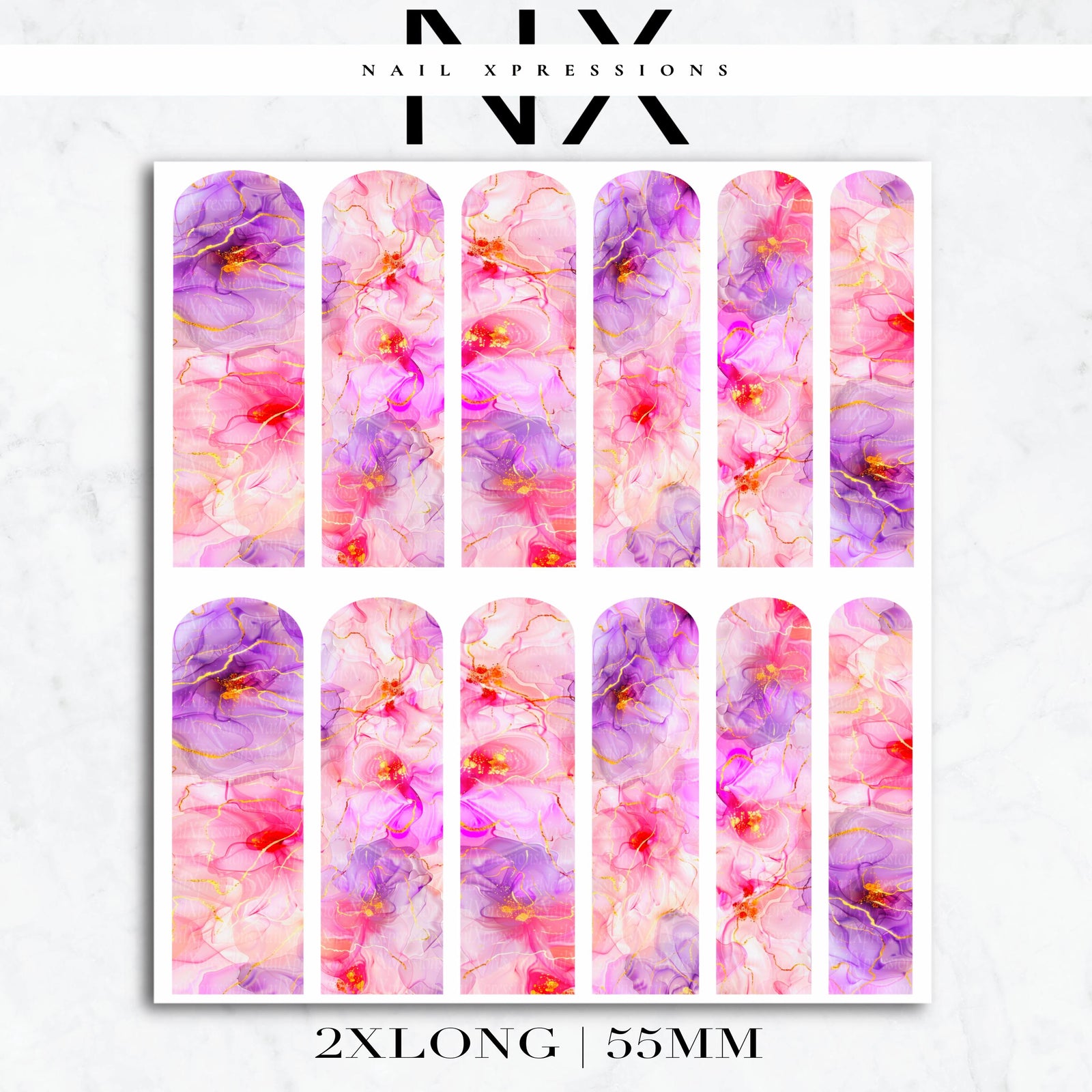 Pastel Watercolor Flower Nail Decals | Nail Art Water Transfer | Nail Wraps
