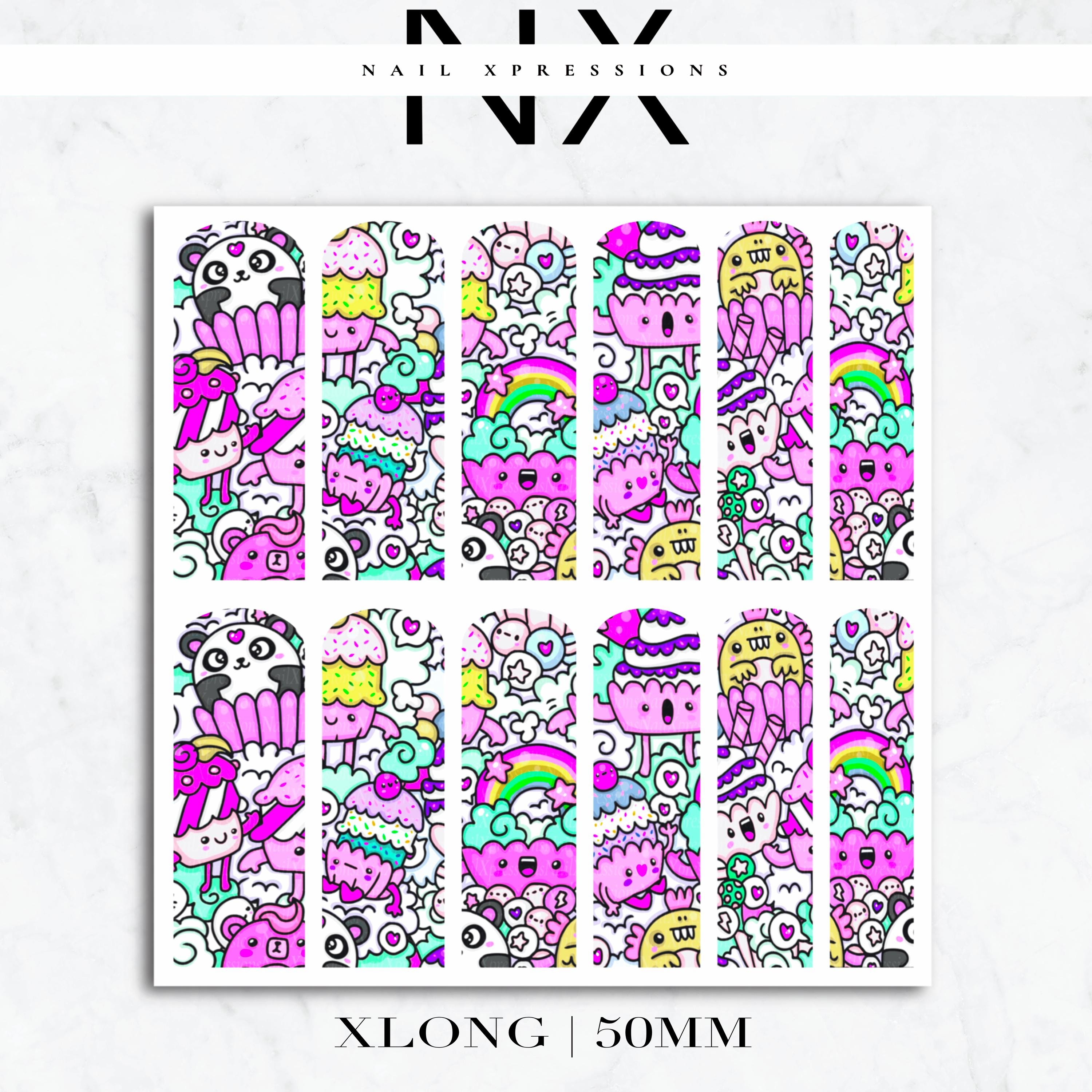 Cute Kawaii Nail Decals | Nail Art Water Transfer | Nail Wraps