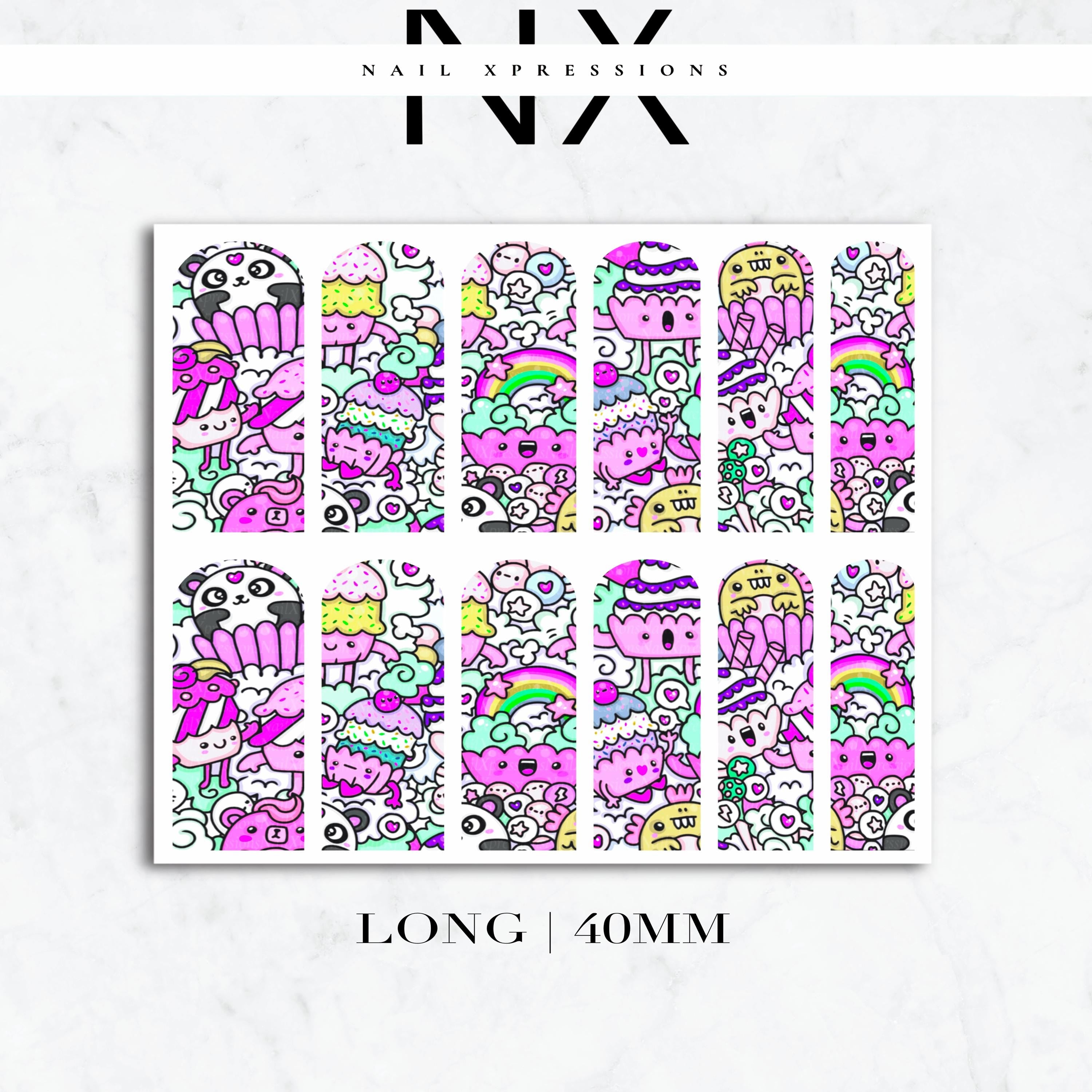 Cute Kawaii Nail Decals | Nail Art Water Transfer | Nail Wraps