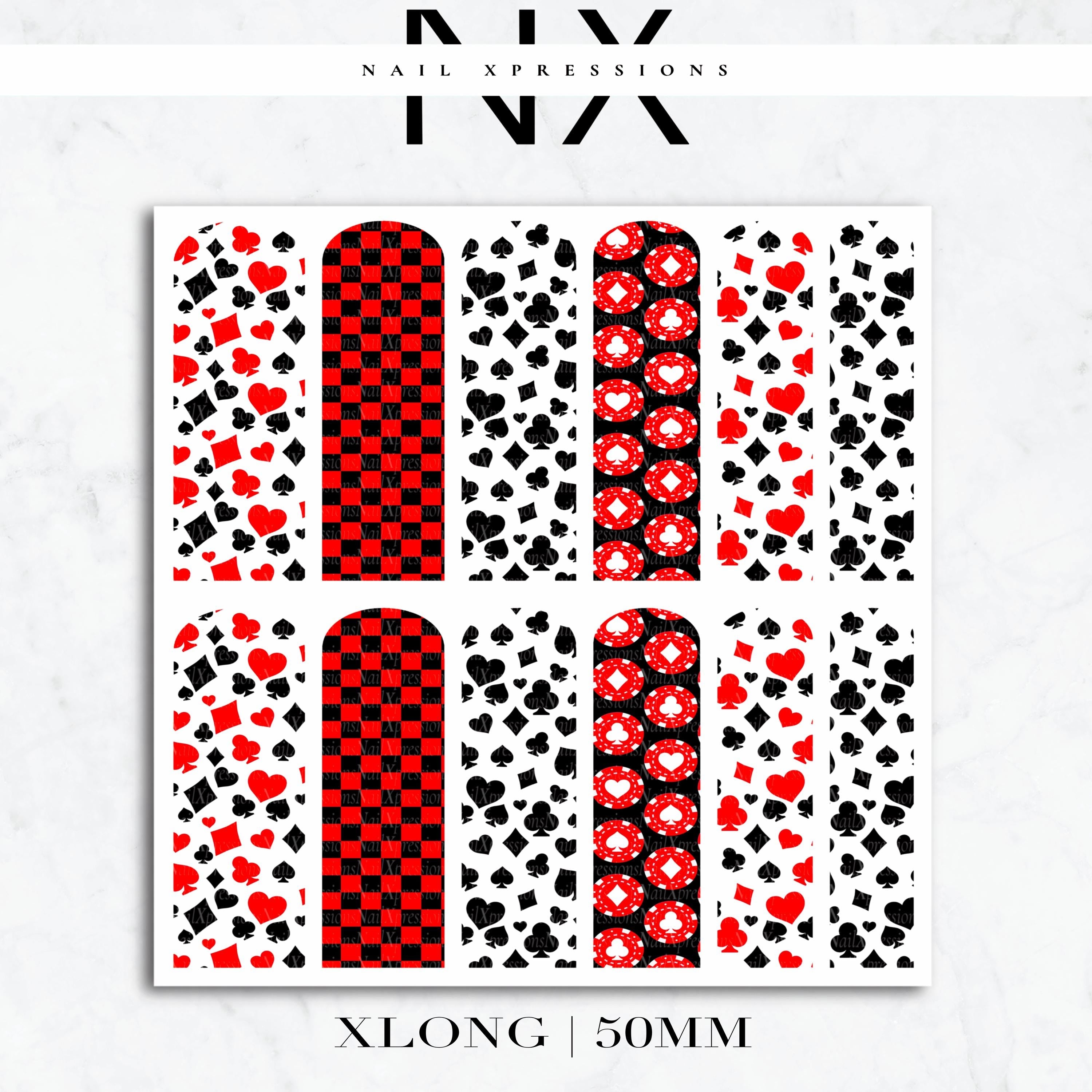 Poker Face Nail Decals | Nail Art Water Transfer | Nail Wraps