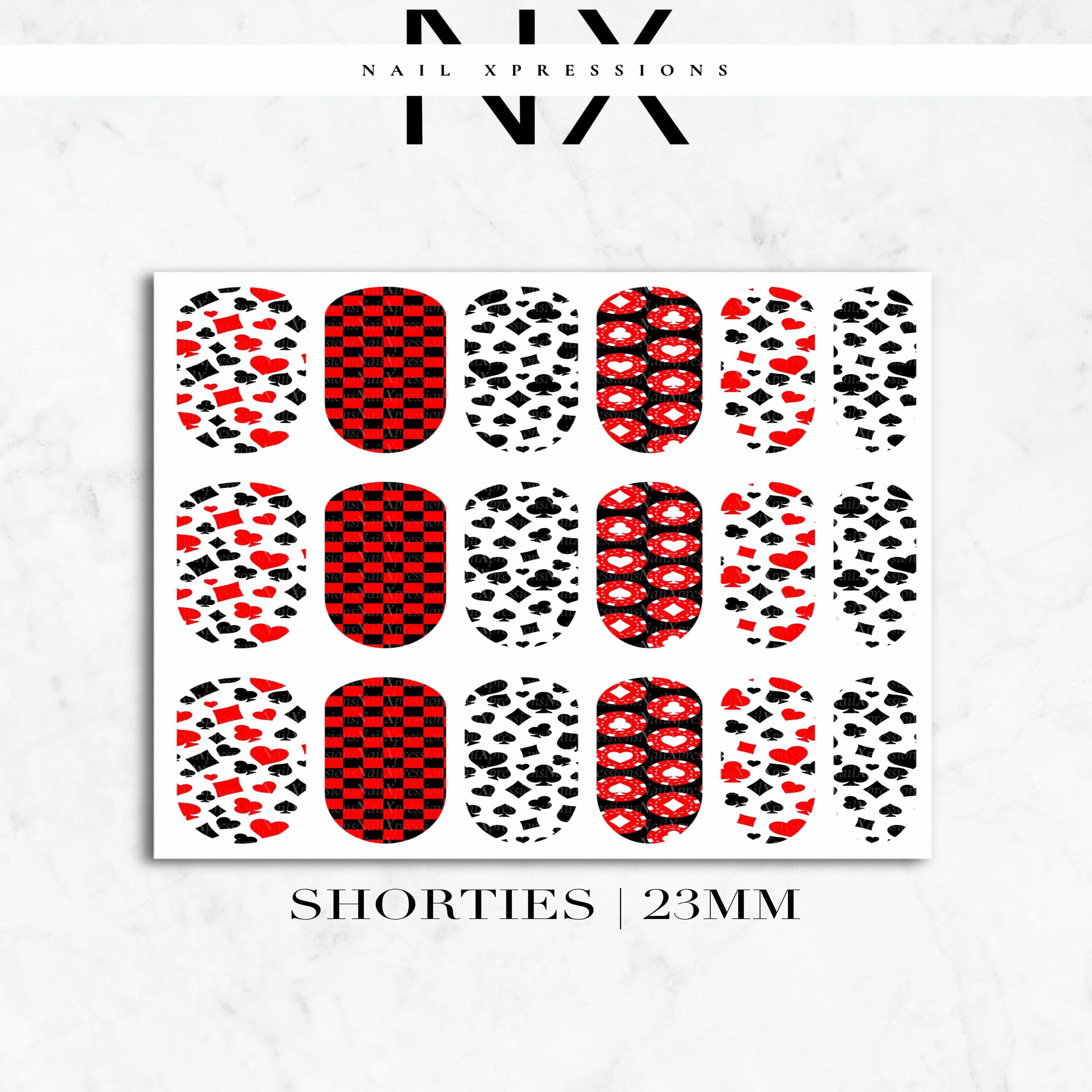 Poker Face Nail Decals | Nail Art Water Transfer | Nail Wraps