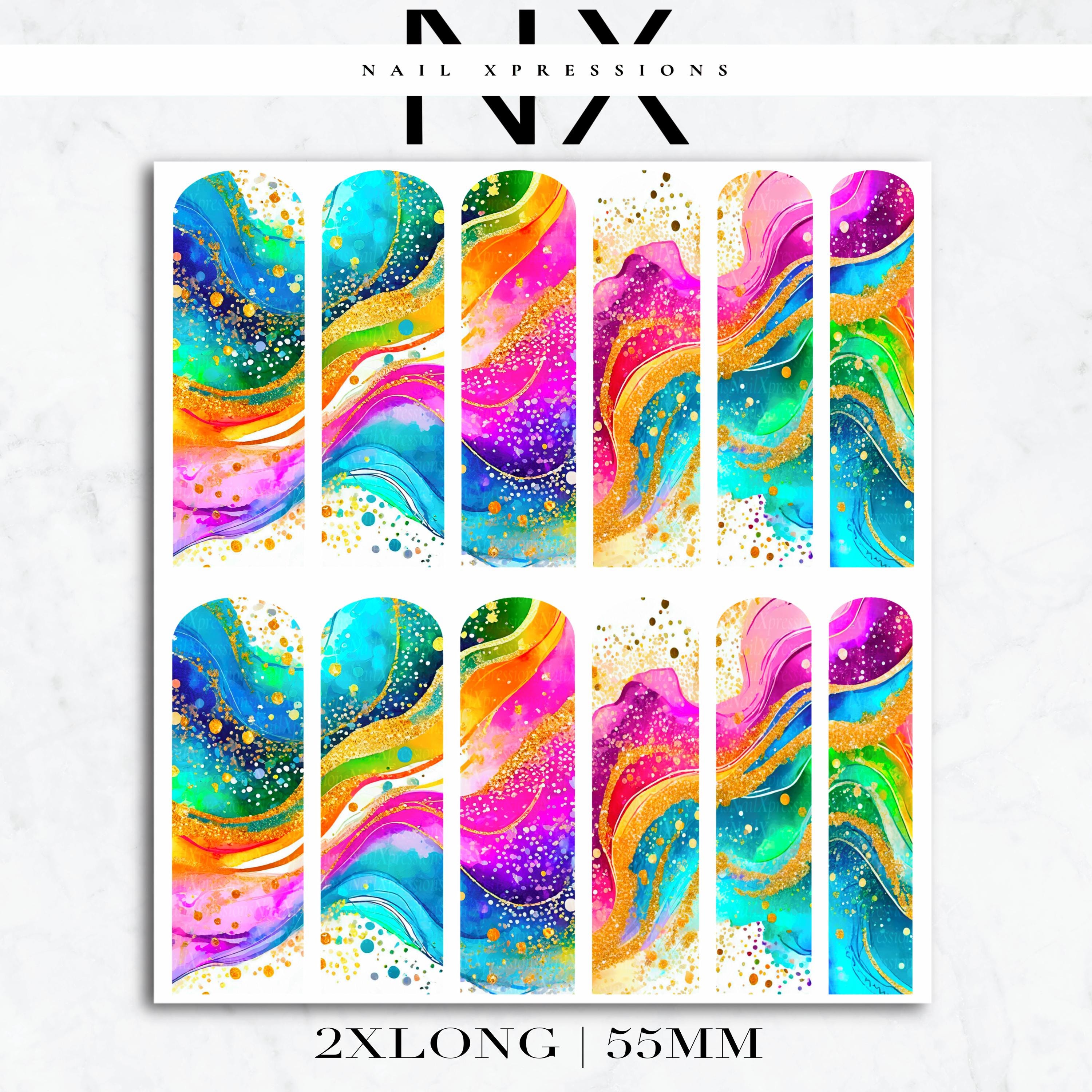 Watercolor Nail Decals | Nail Art Water Transfer | Nail Wraps