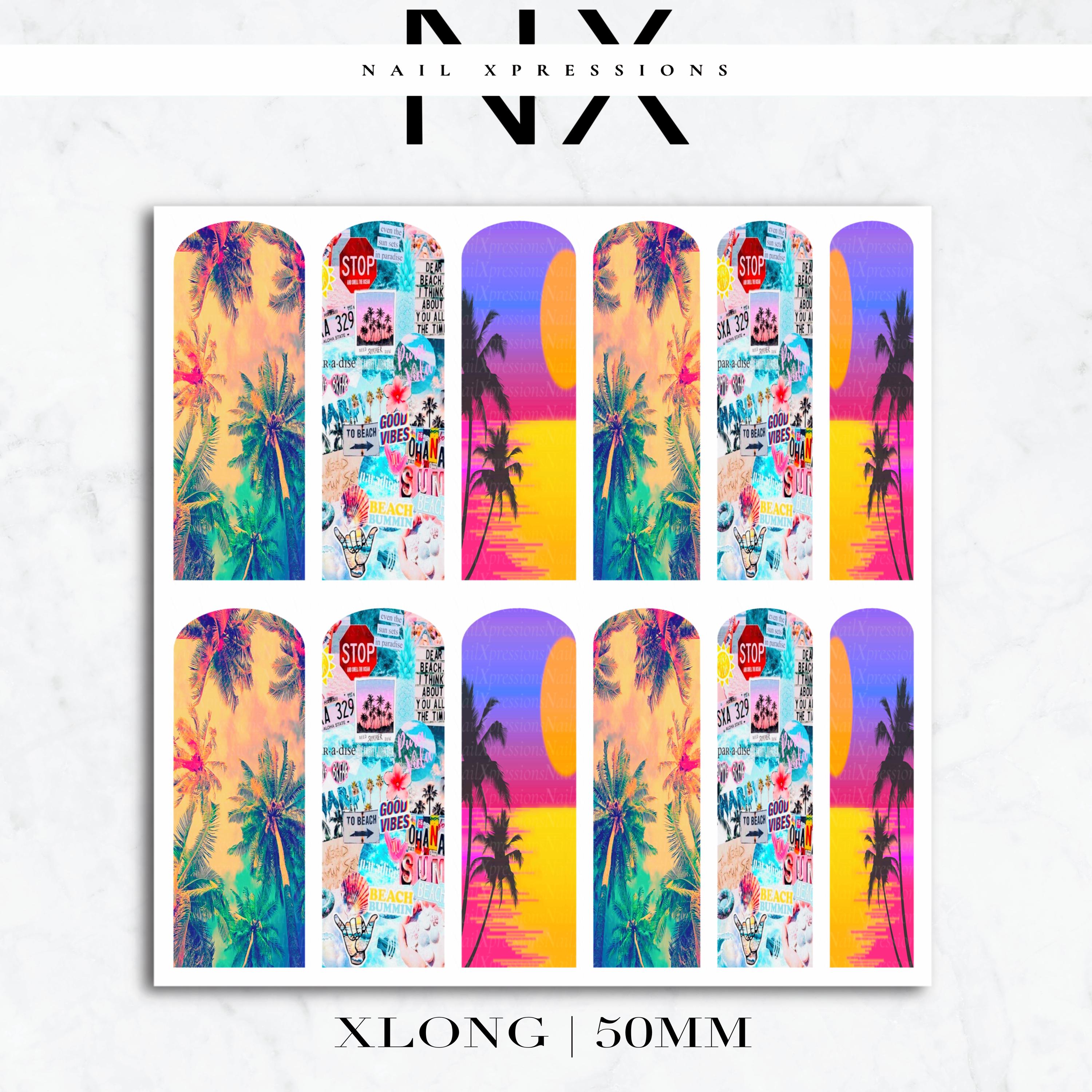 Summer Vibe Nail Decals | Nail Art Water Transfer | Nail Wraps