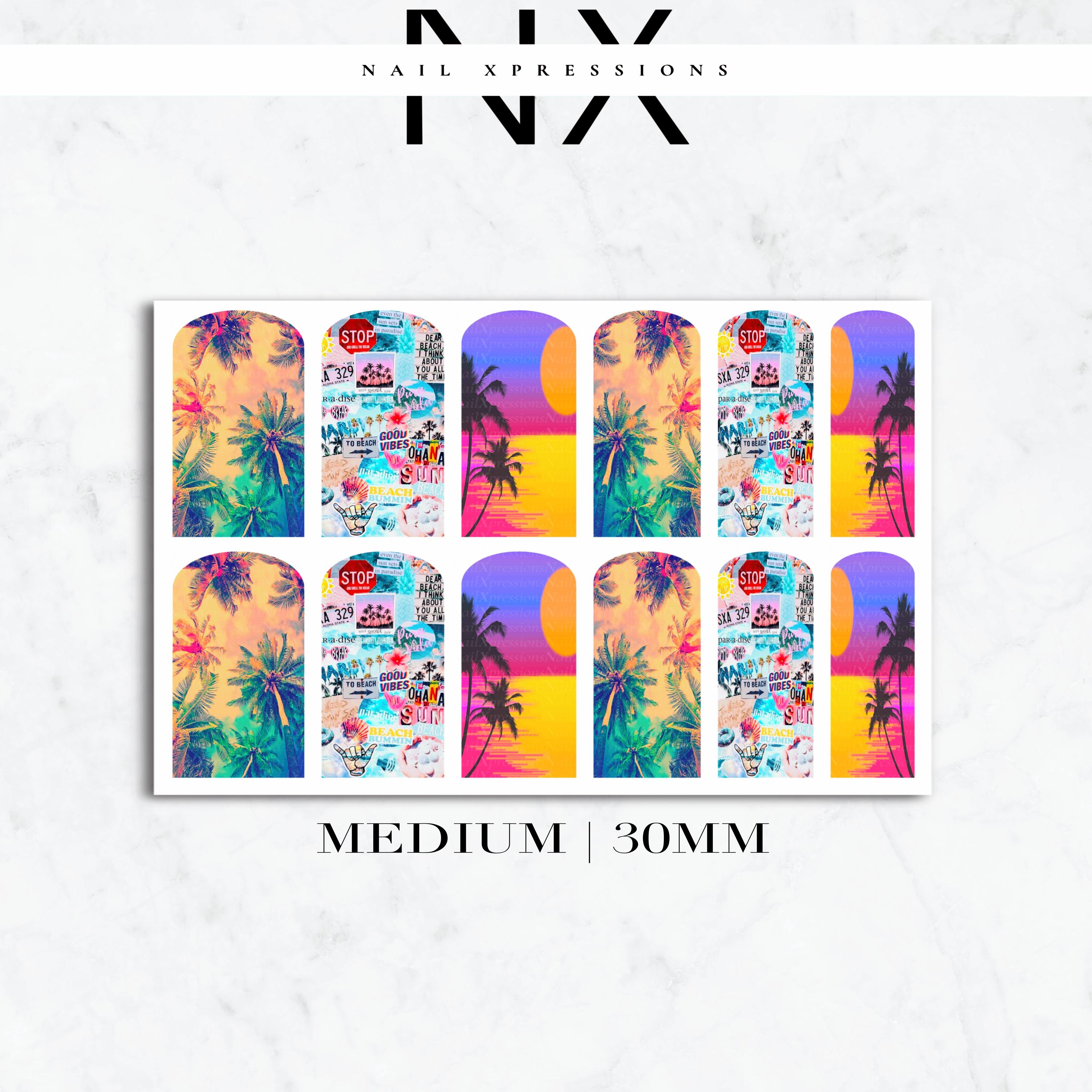 Summer Vibe Nail Decals | Nail Art Water Transfer | Nail Wraps