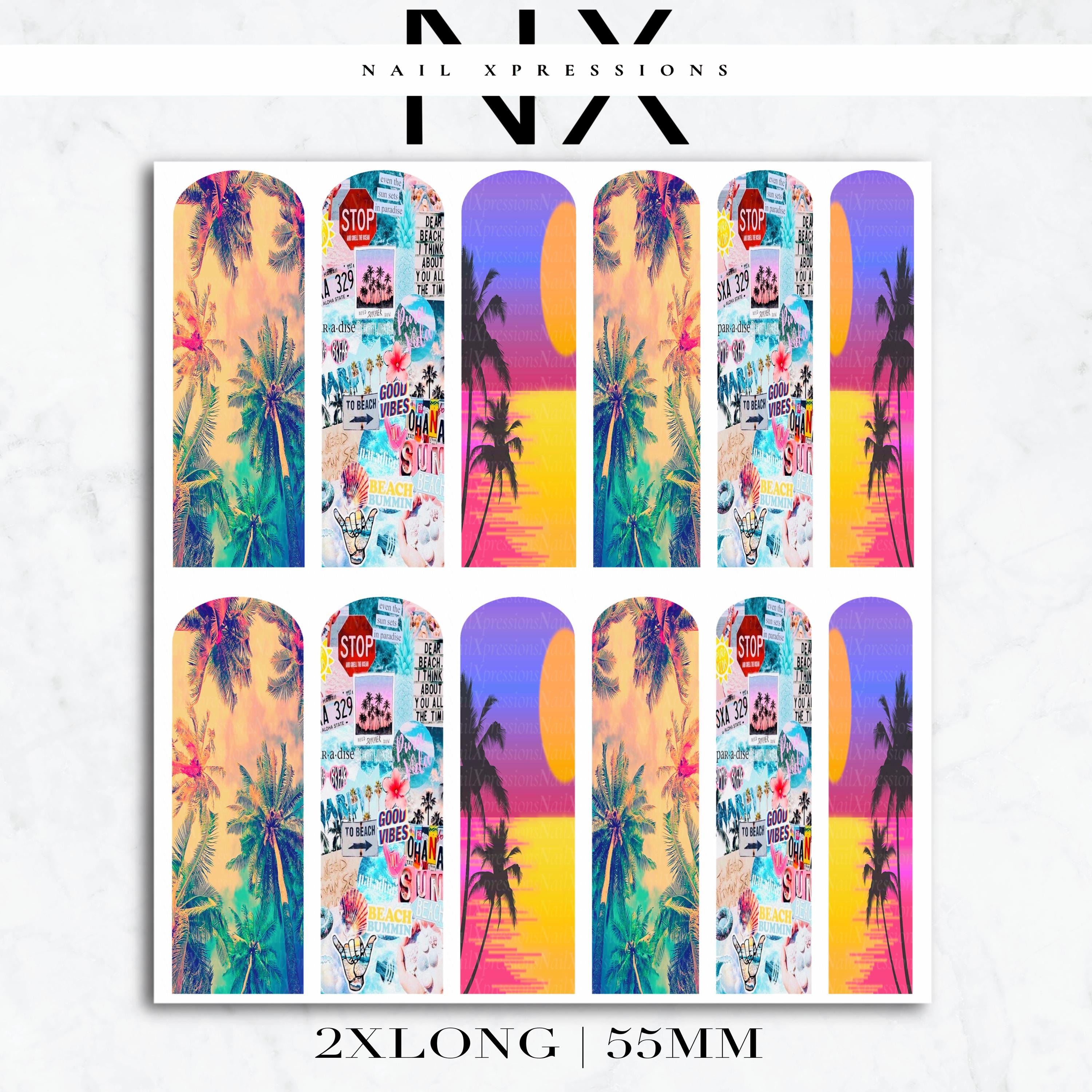 Summer Vibe Nail Decals | Nail Art Water Transfer | Nail Wraps