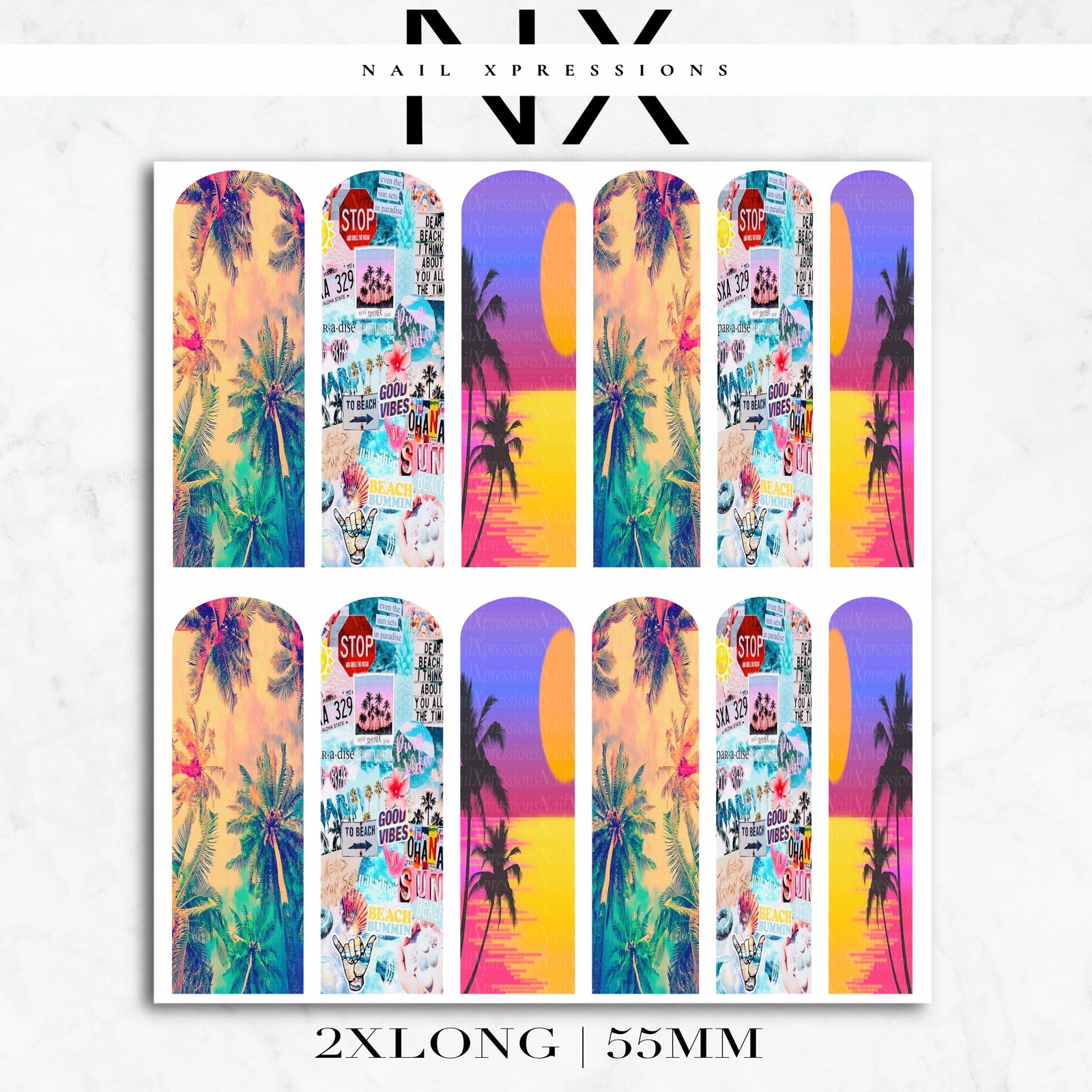 Summer Vibe Nail Decals | Nail Art Water Transfer | Nail Wraps