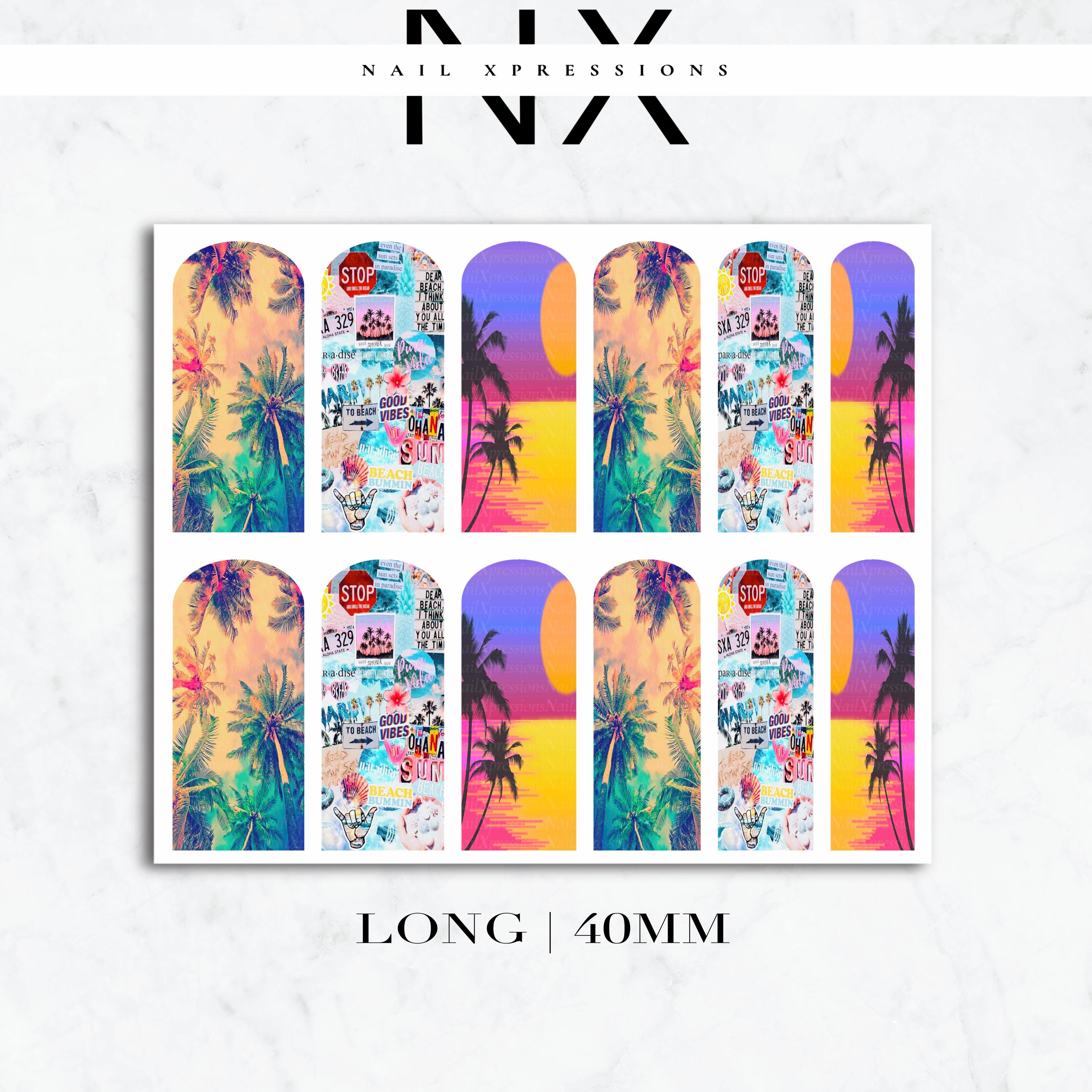 Summer Vibe Nail Decals | Nail Art Water Transfer | Nail Wraps