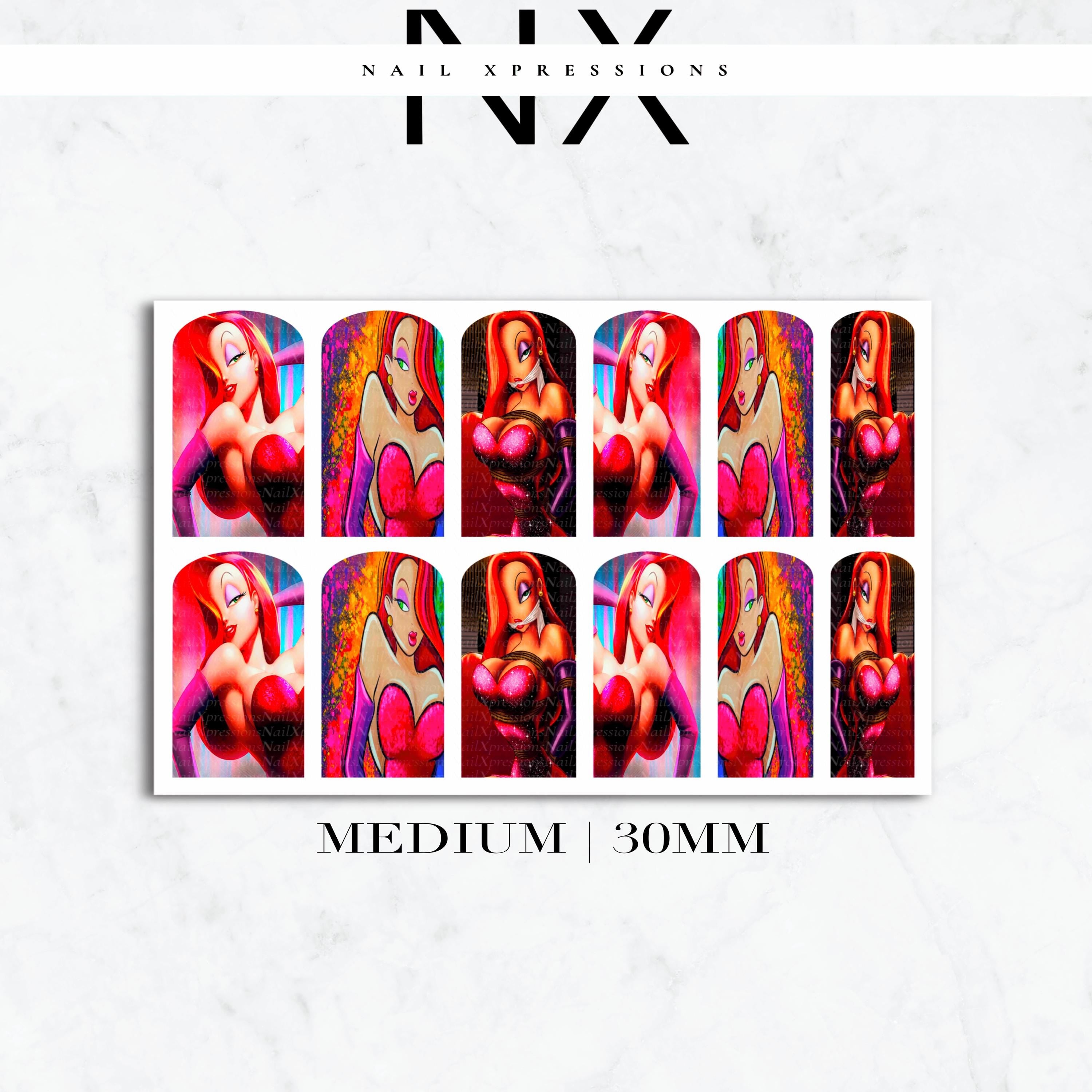 Jessica Rabbit Nail Decals | Nail Art Water Transfer | Nail Wraps