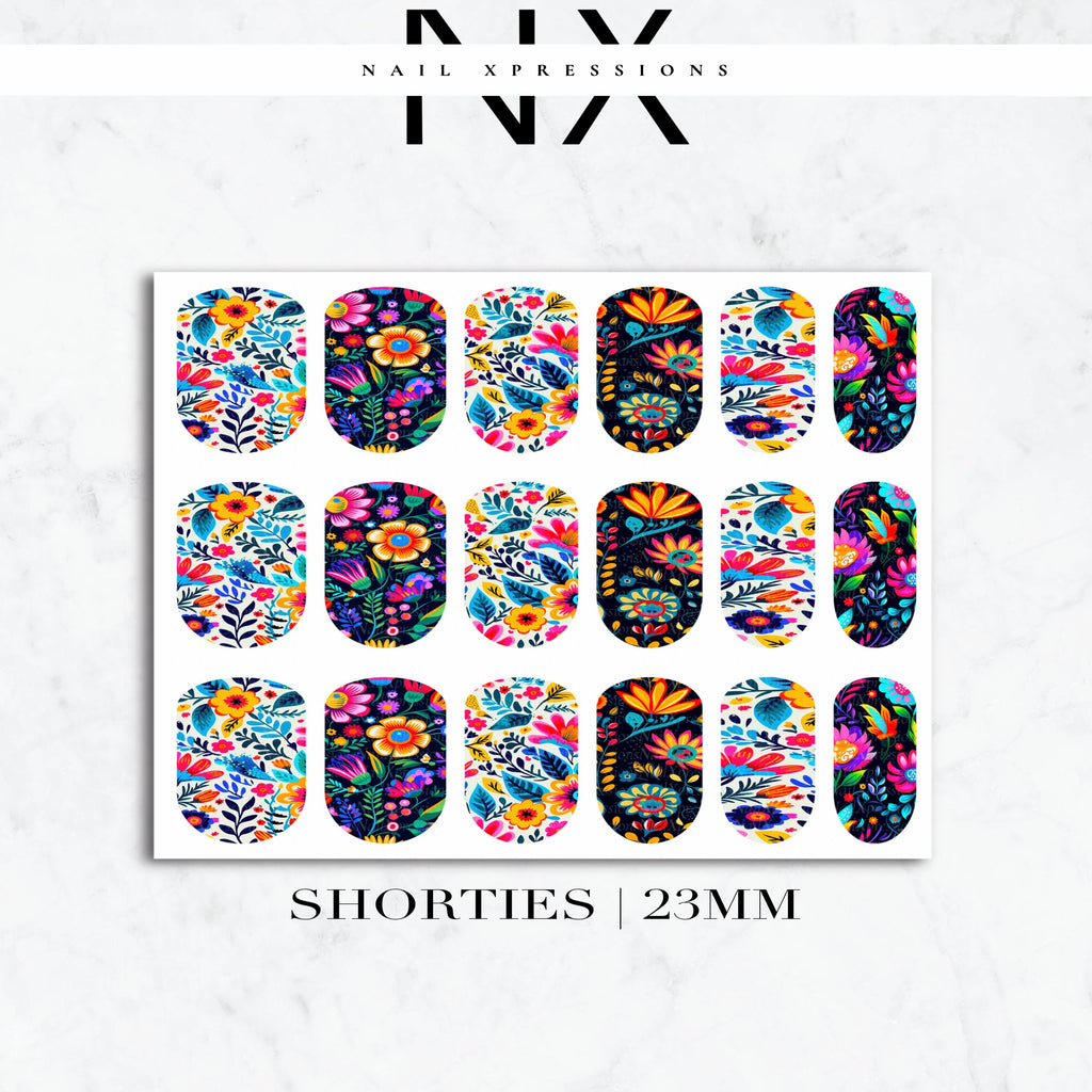 Cinco De Mayo Floral Nail Decals | Nail Art Water Transfer | Nail Wraps