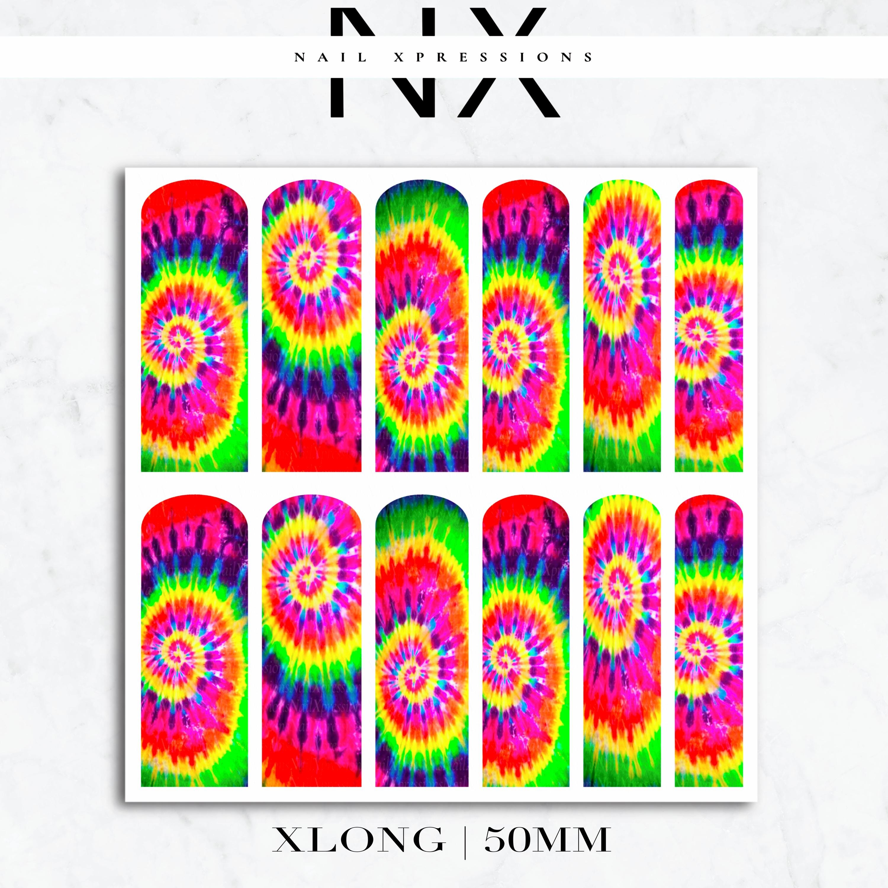 Tye Dye Nail Decals | Nail Art Water Transfer | Nail Wraps