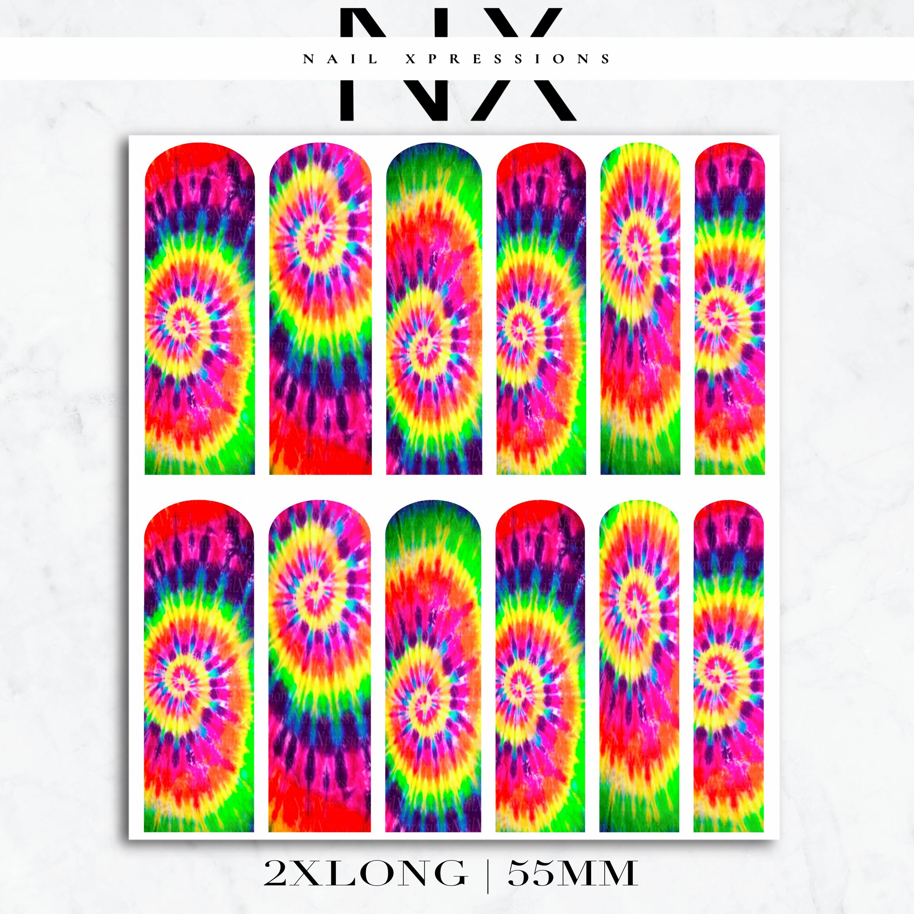 Tye Dye Nail Decals | Nail Art Water Transfer | Nail Wraps