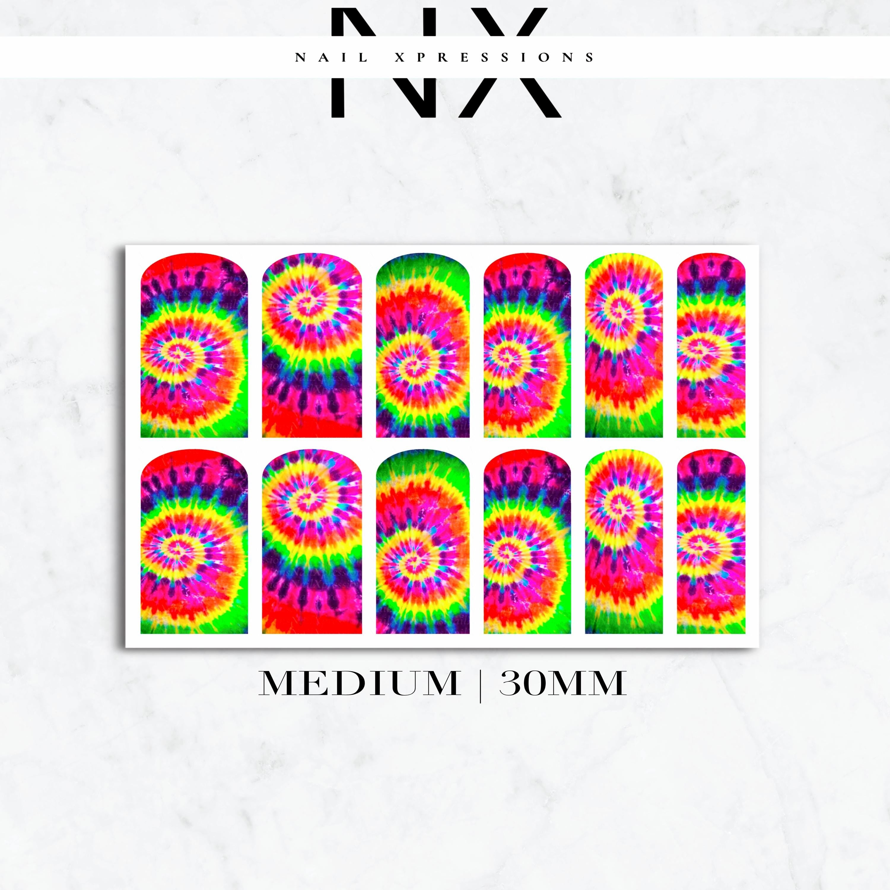 Tye Dye Nail Decals | Nail Art Water Transfer | Nail Wraps