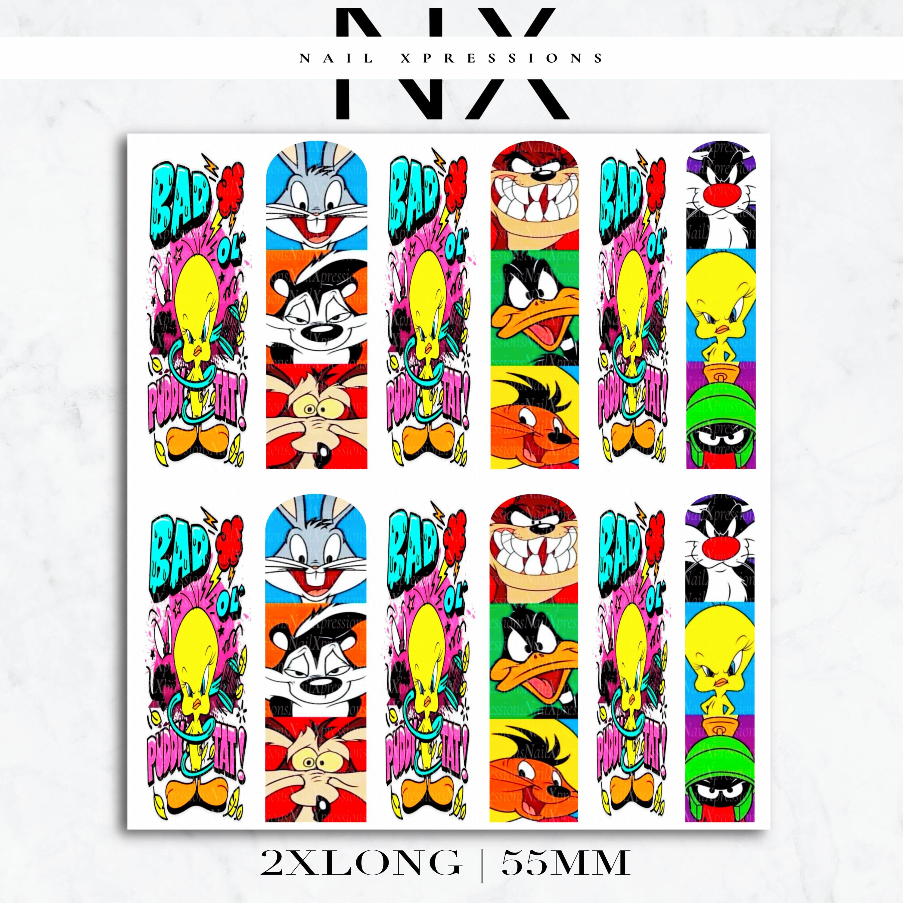 90's Cartoon Nail Decals | Nail Art Water Transfer | Nail Wraps