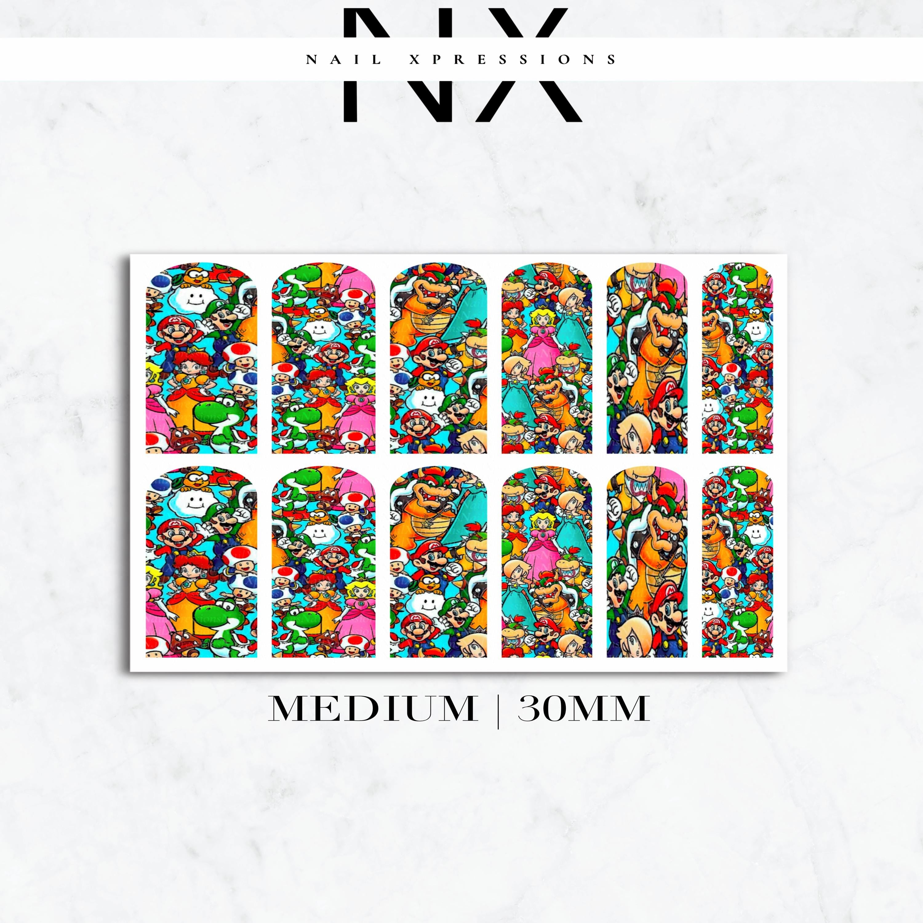 90's Gamer Nail Decals | Nail Art Water Transfer | Nail Wraps