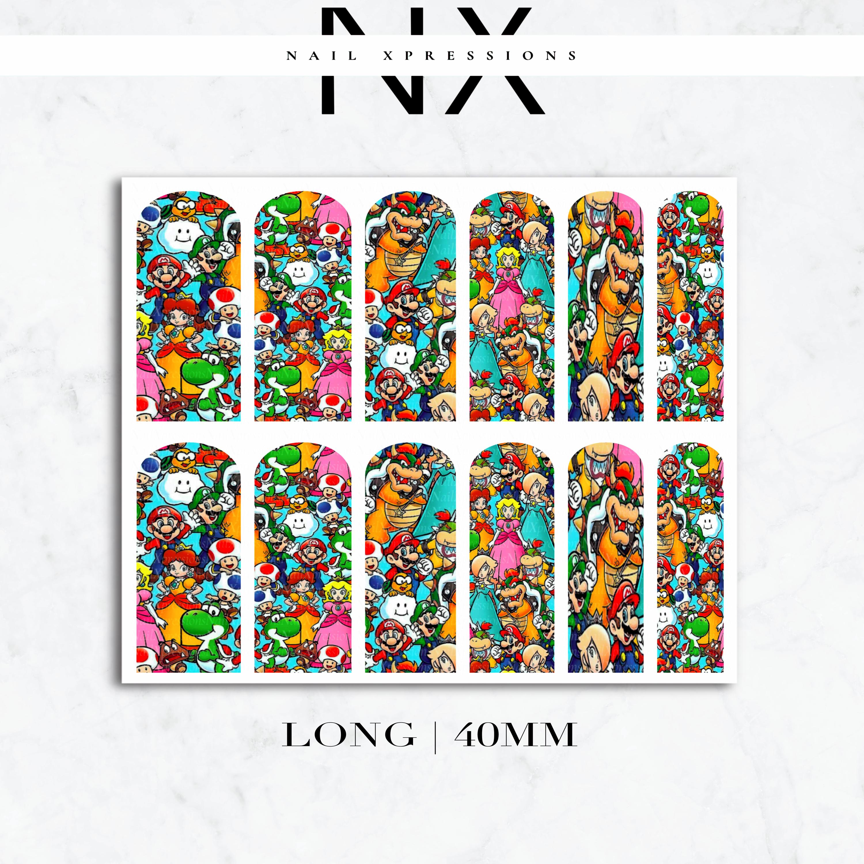 90's Gamer Nail Decals | Nail Art Water Transfer | Nail Wraps