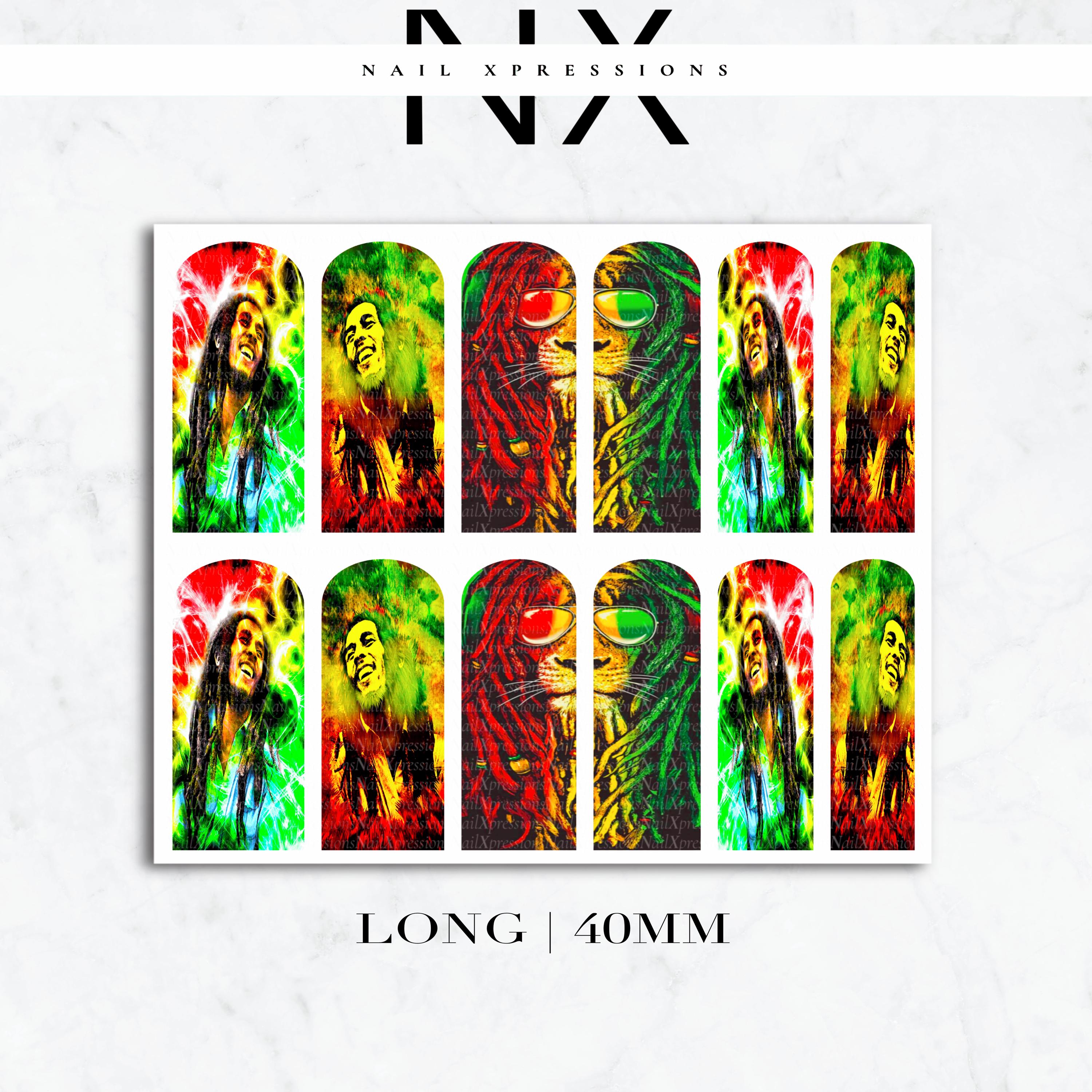 Rasta Vibe Nail Decals | Nail Art Water Transfer | Nail Wraps