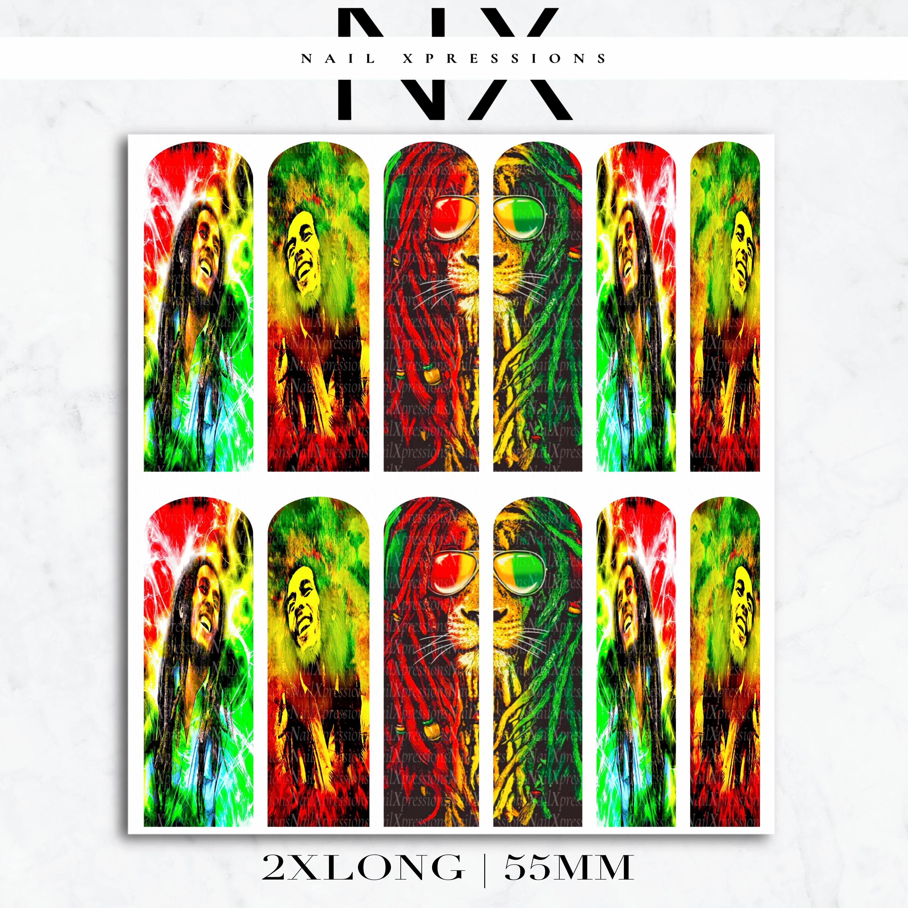 Rasta Vibe Nail Decals | Nail Art Water Transfer | Nail Wraps