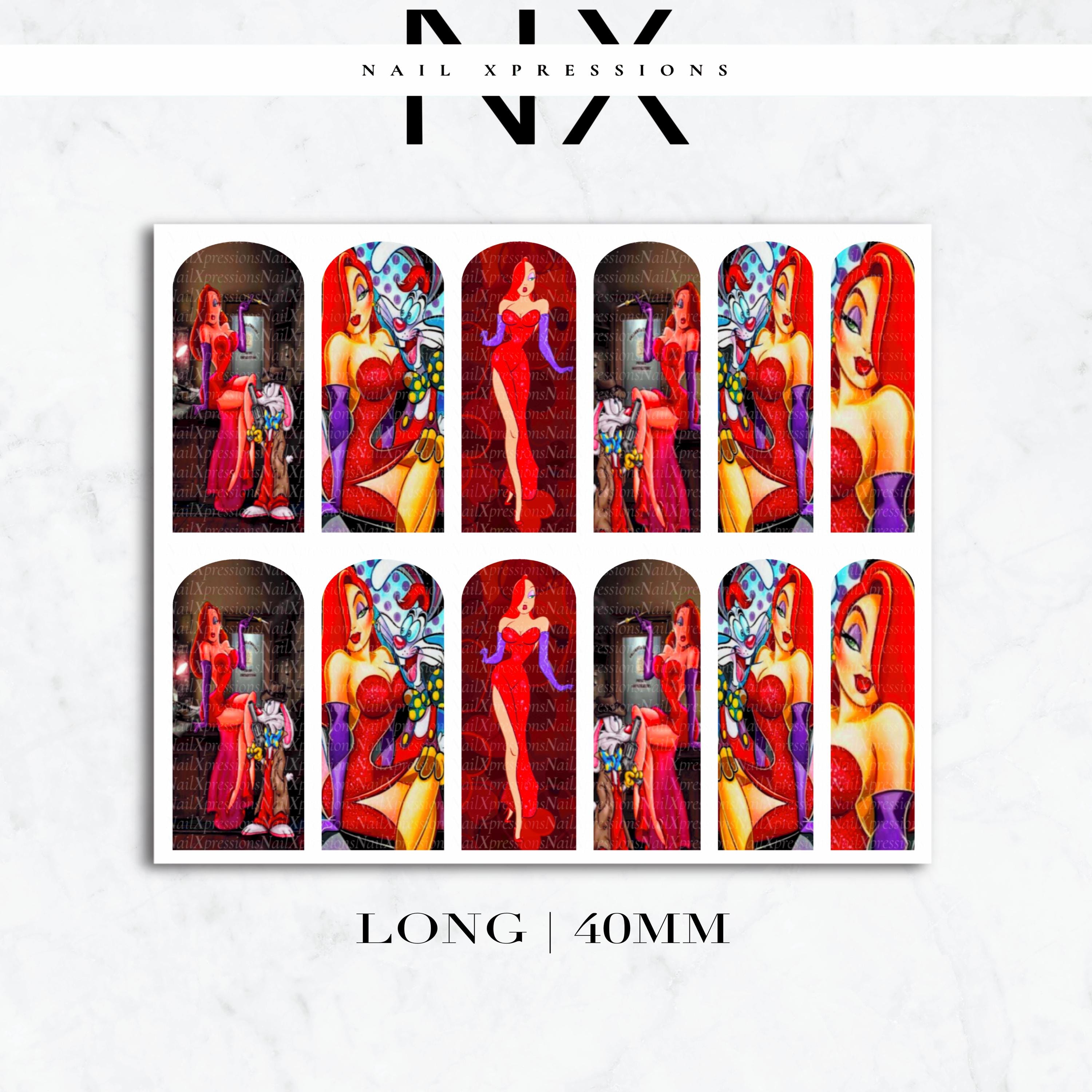 Jessica Rabbit Nail Decals | Nail Art Water Transfer | Nail Wraps