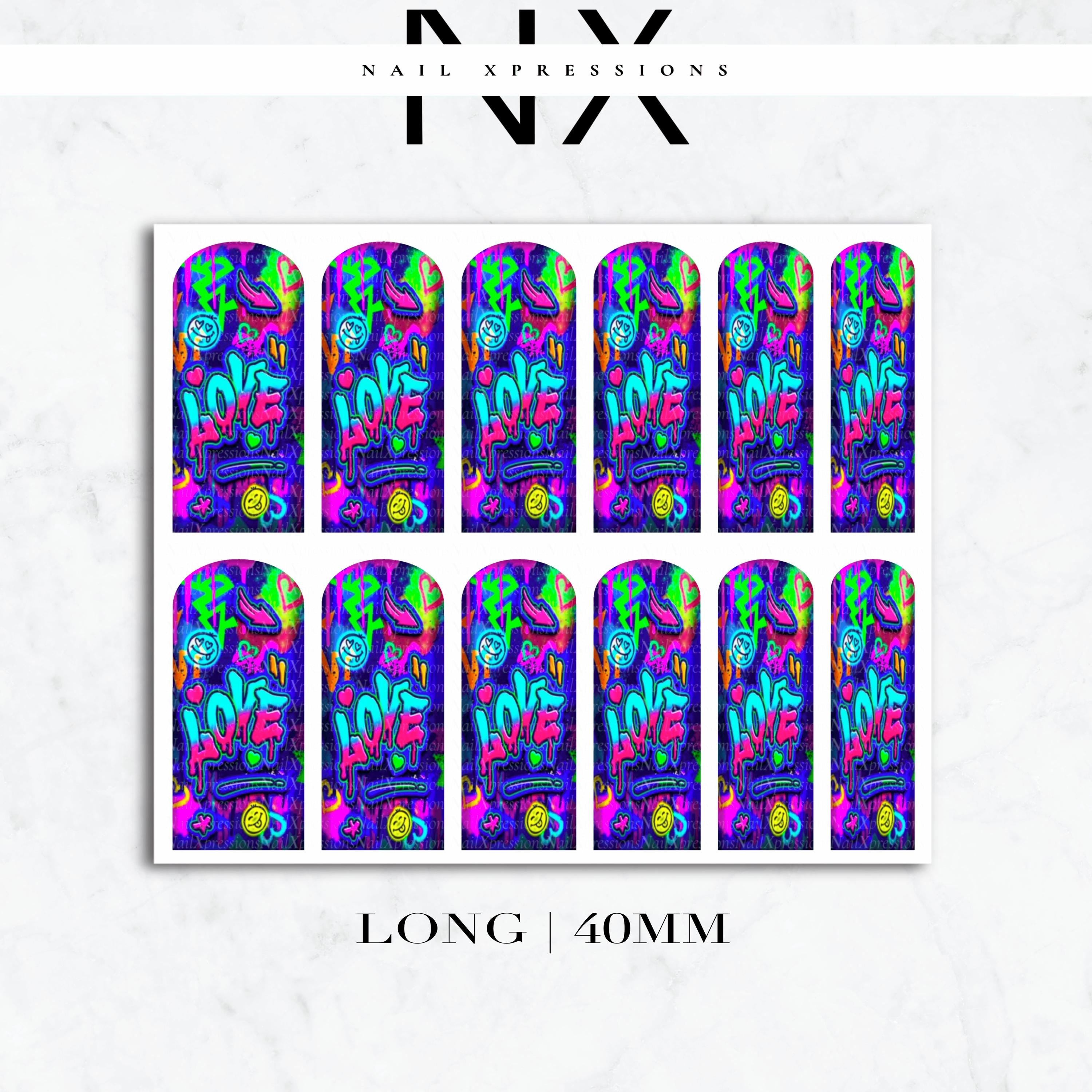 Graffiti Nail Decals | Nail Art Water Transfer | Nail Wraps