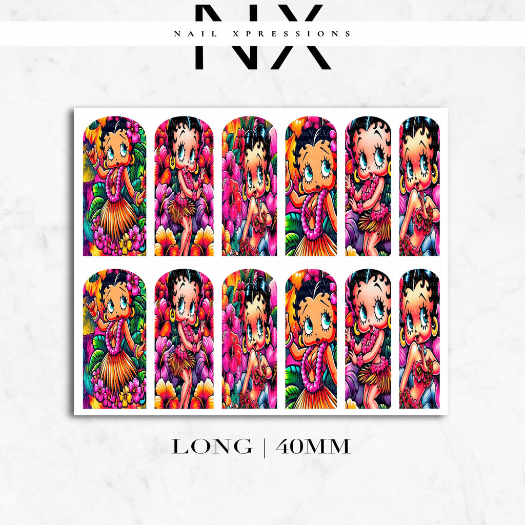 Betty Vacation Vibe Nail Decals | Nail Art Water Transfer | Nail Wraps