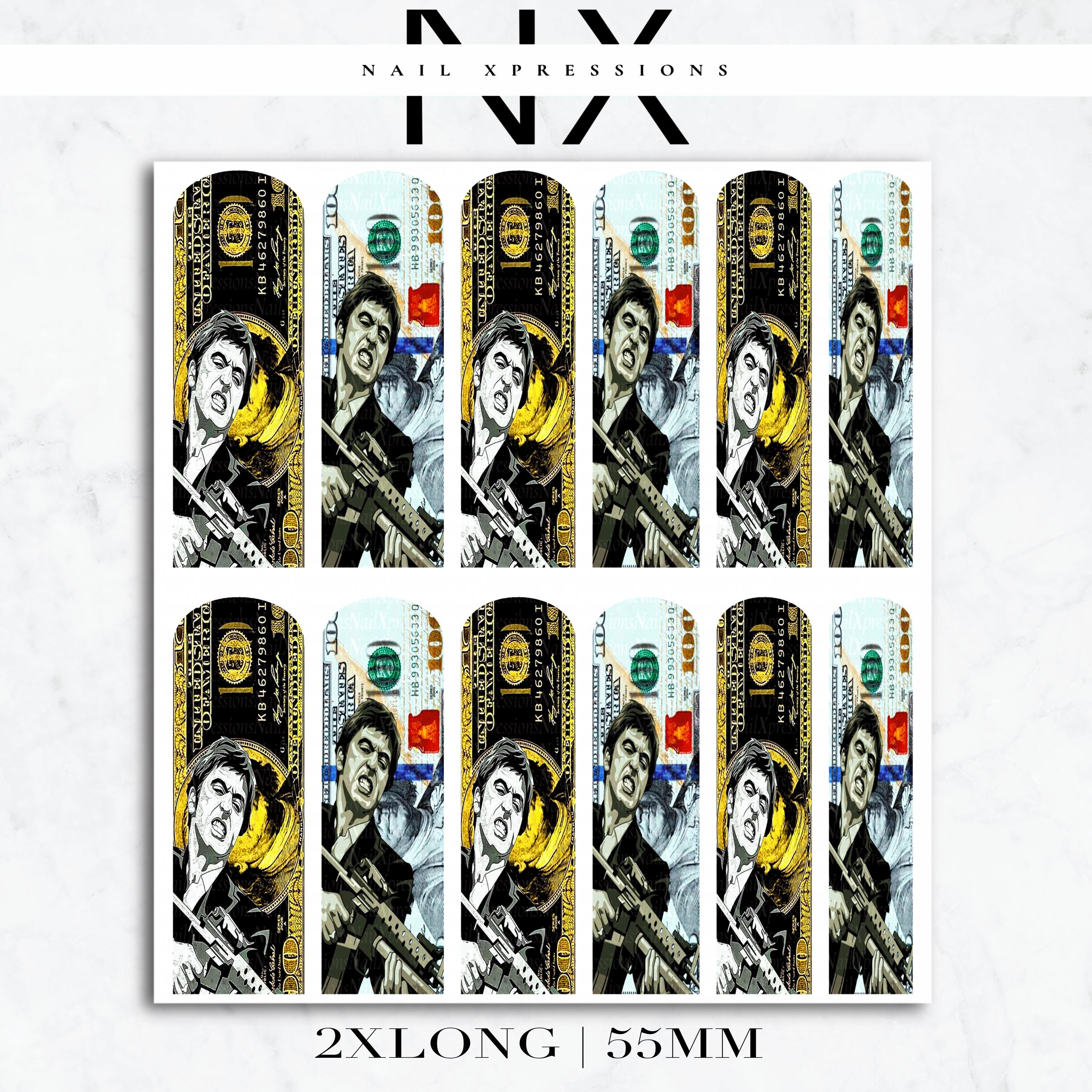 Scarface Bill Money Nail Decals | Nail Art Water Transfer | Nail Wraps