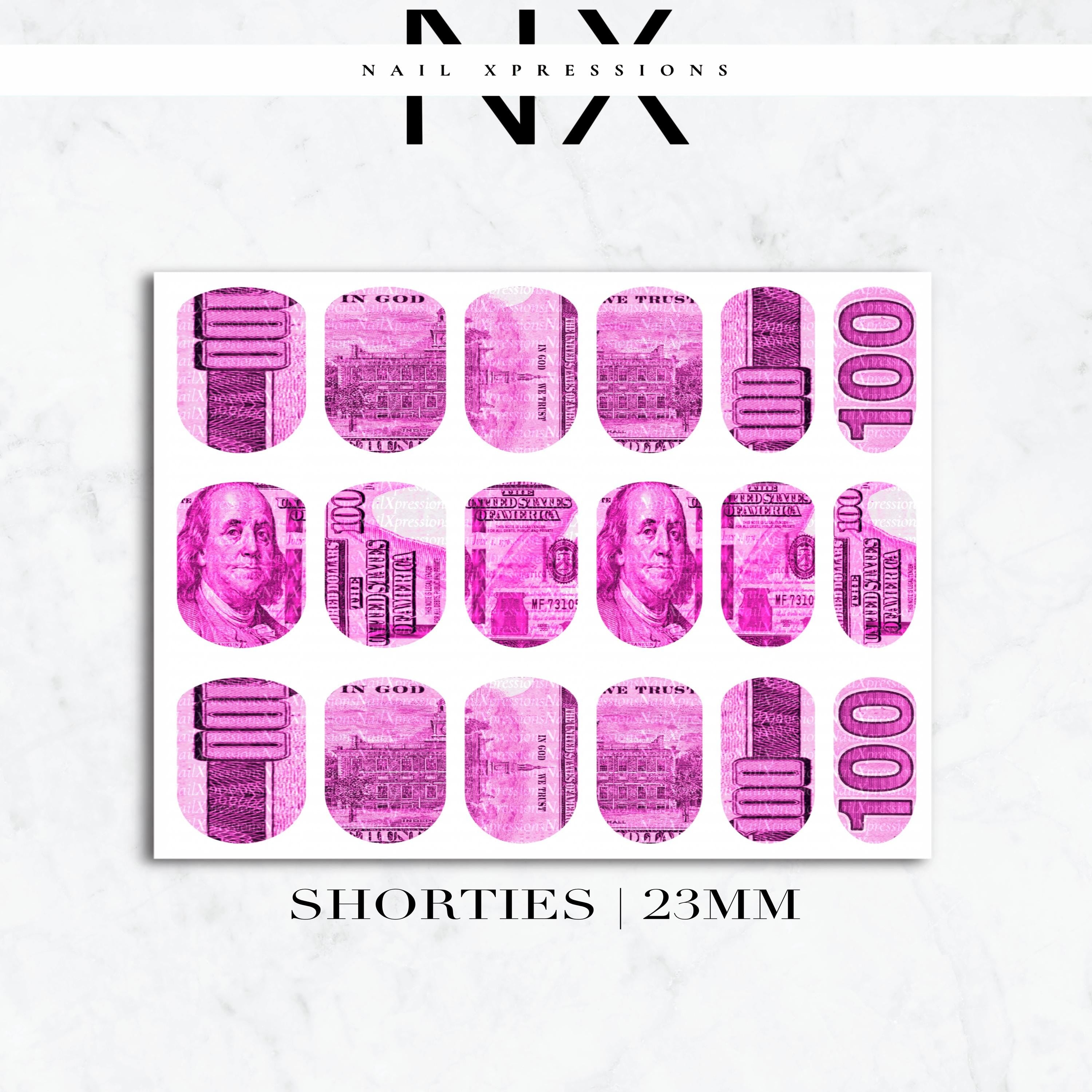 Pink Benjamin Nail Decals | Nail Art Water Transfer | Nail Wraps