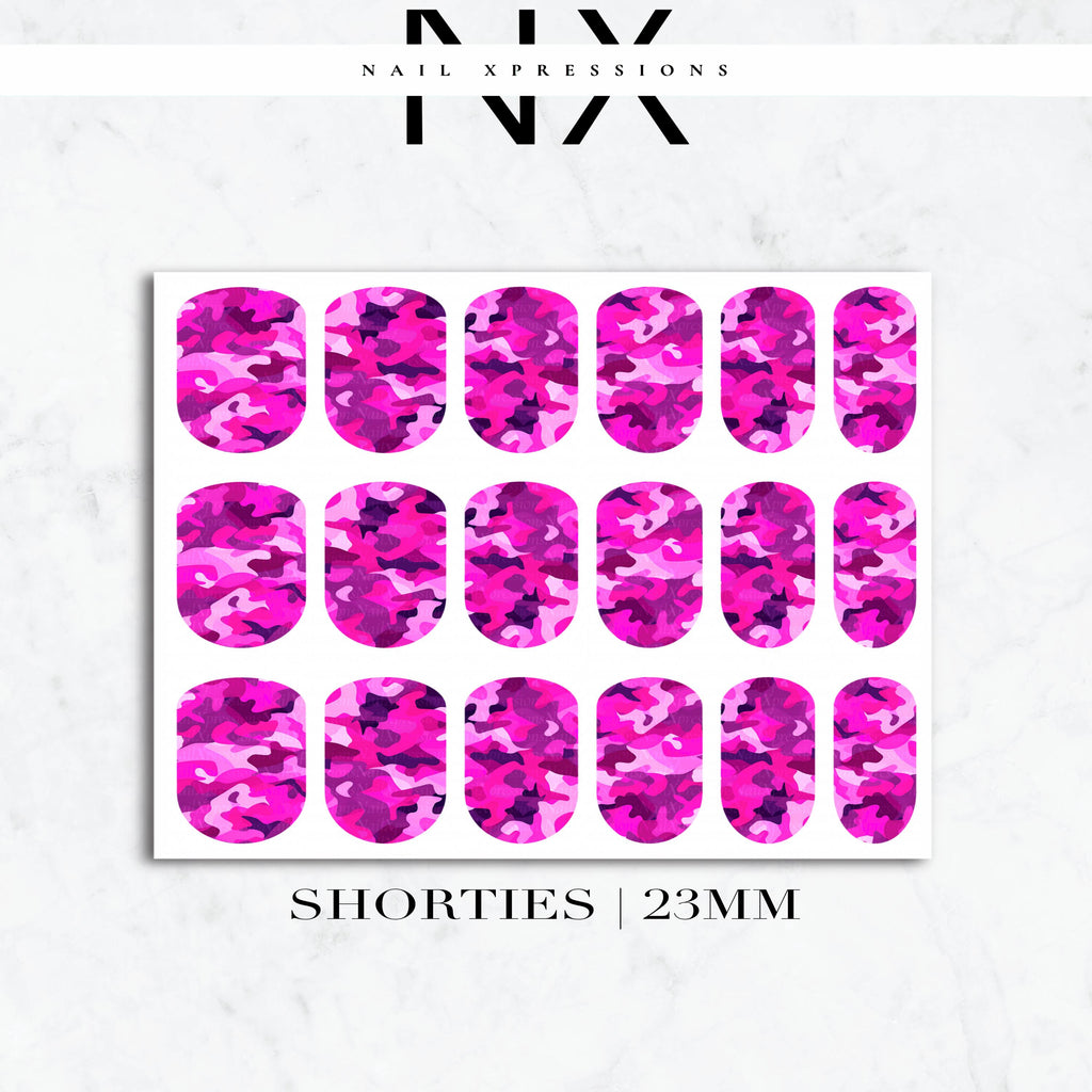 Pink Camoflauge Nail Decals | Nail Art Water Transfer | Nail Wraps p