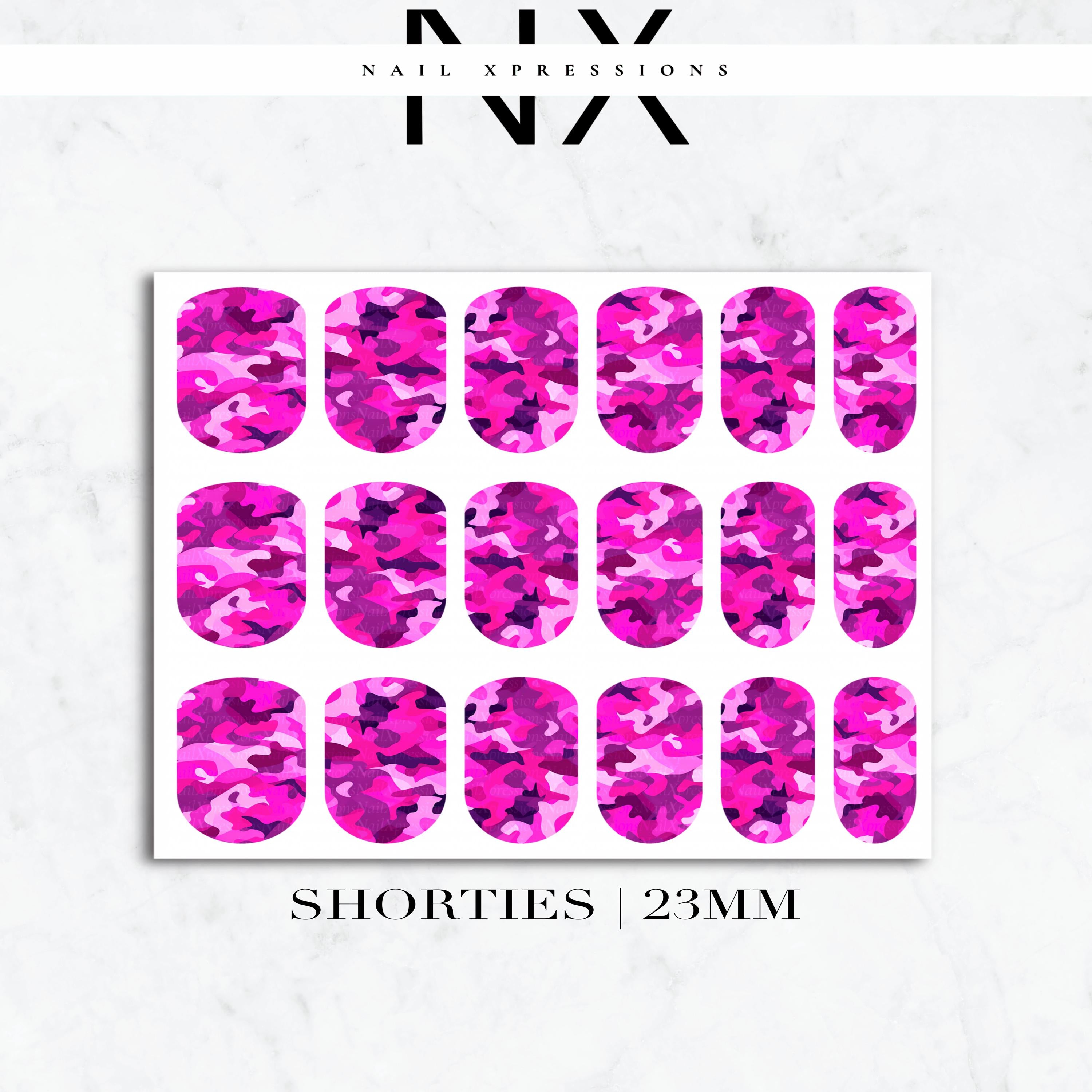 Pink Camoflauge Nail Decals | Nail Art Water Transfer | Nail Wraps p