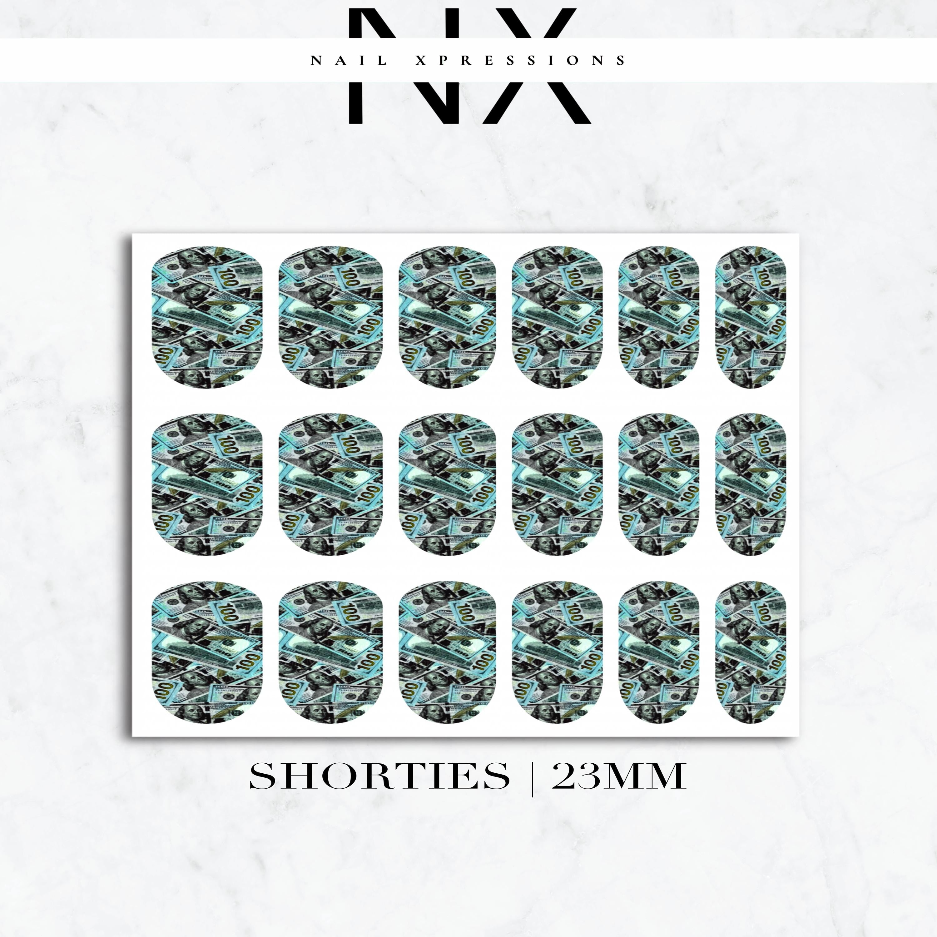 Benjamin Hundreds Nail Decals | Nail Art Water Transfer | Nail Wraps