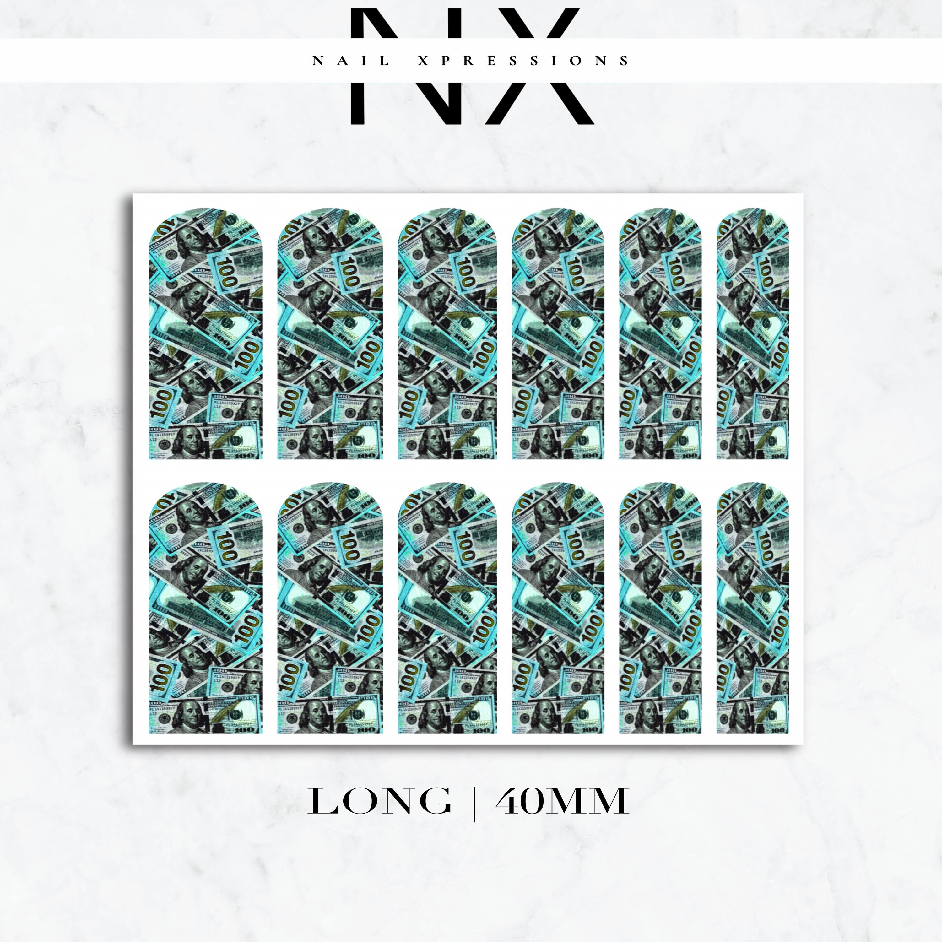 Benjamin Hundreds Nail Decals | Nail Art Water Transfer | Nail Wraps