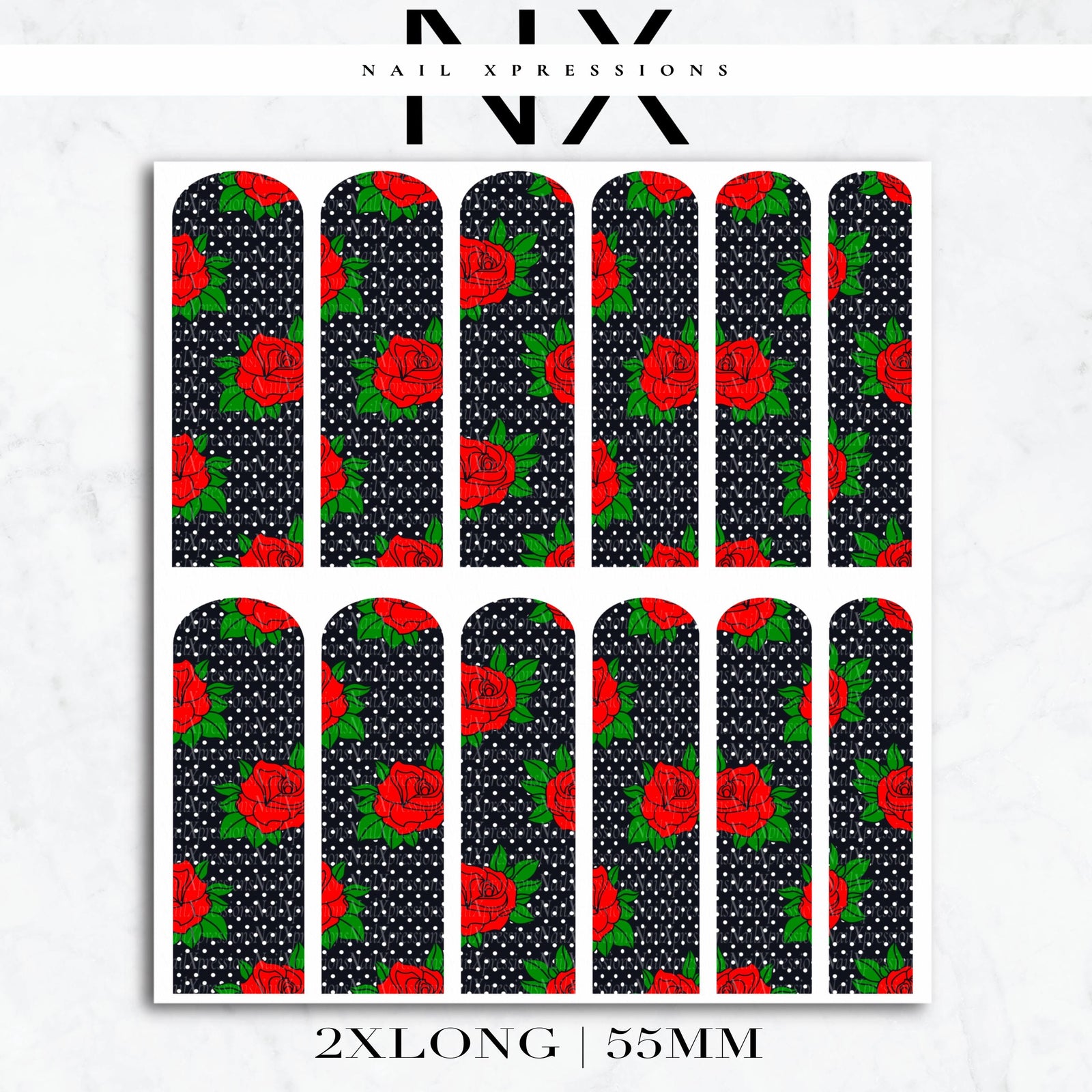 Rockabilly Pattern Nail Decals | Nail Art Water Transfer | Nail Wraps