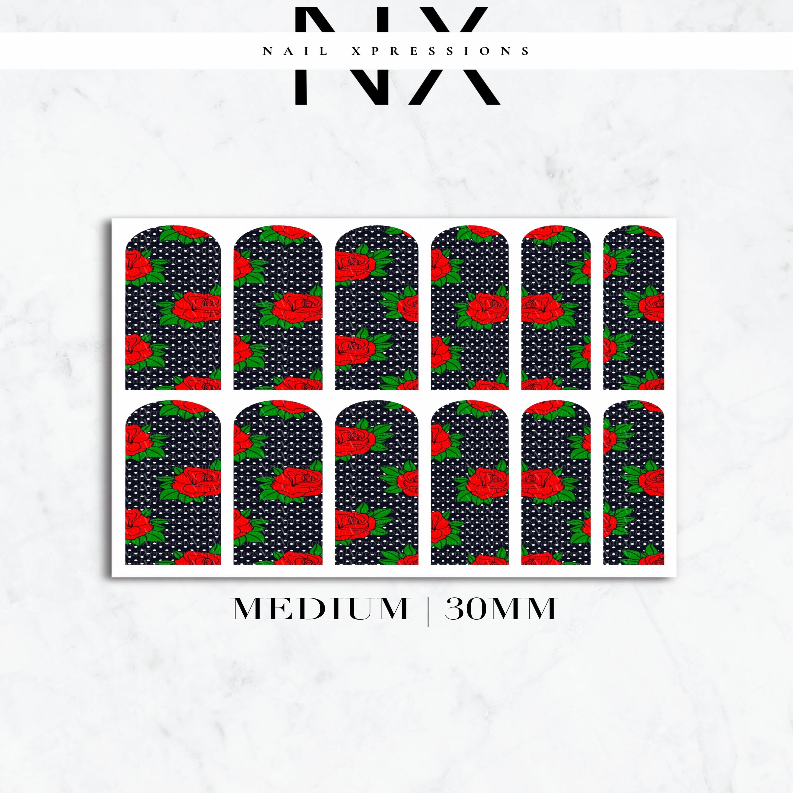 Rockabilly Pattern Nail Decals | Nail Art Water Transfer | Nail Wraps