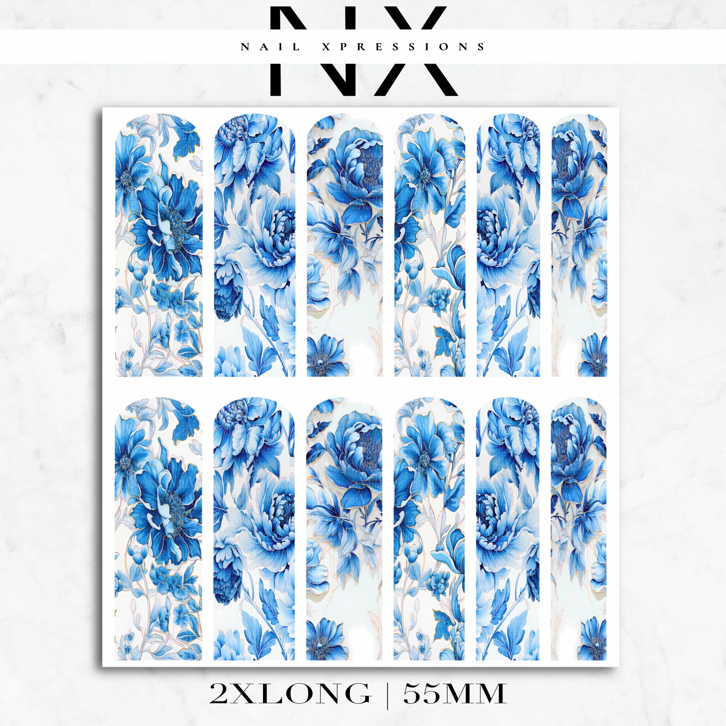 Floral Toile De Jouy Nail Decals | Nail Art Water Transfer | Nail Wraps