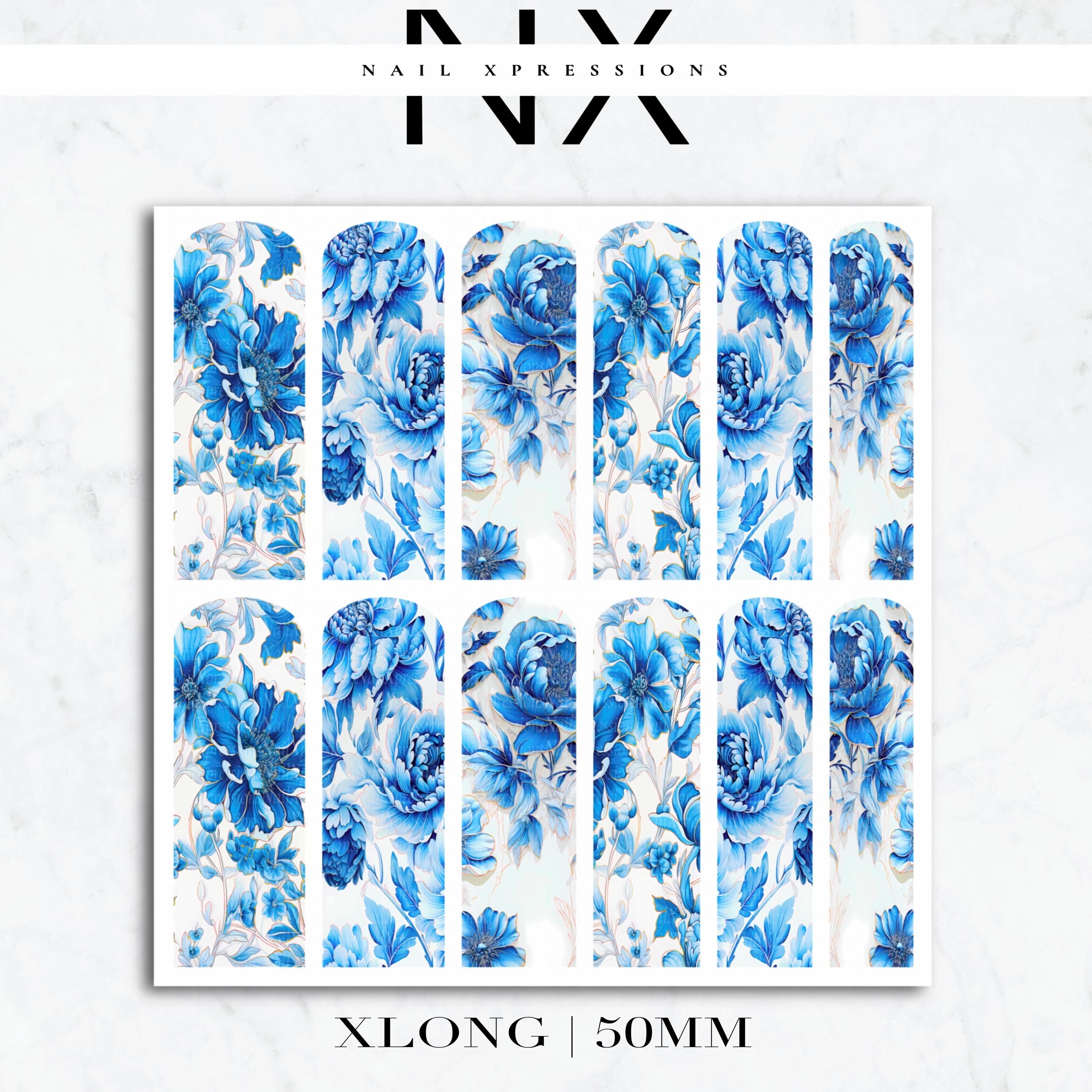 Floral Toile De Jouy Nail Decals | Nail Art Water Transfer | Nail Wraps