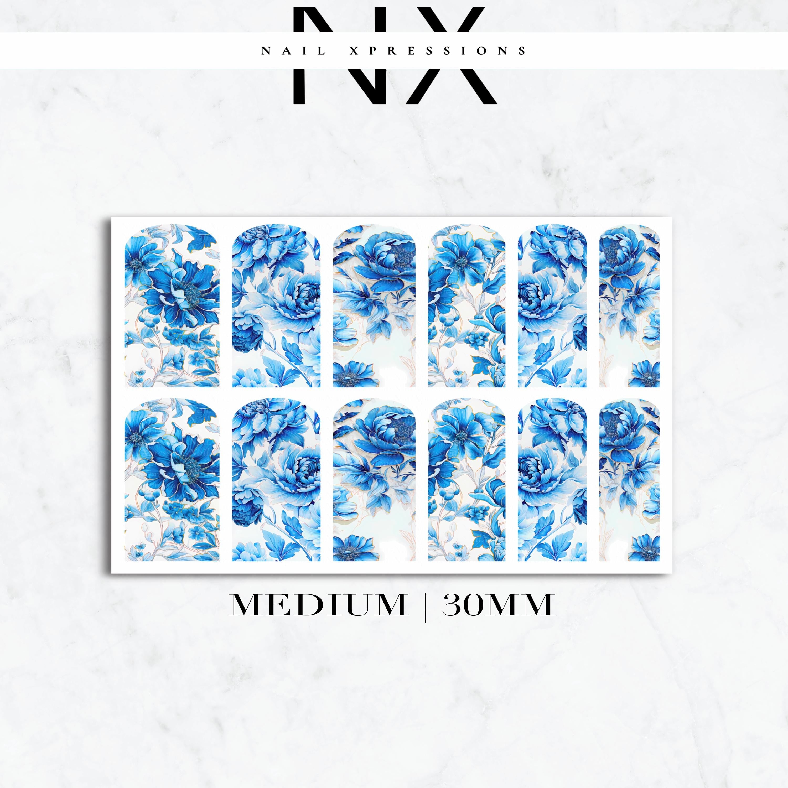 Floral Toile De Jouy Nail Decals | Nail Art Water Transfer | Nail Wraps