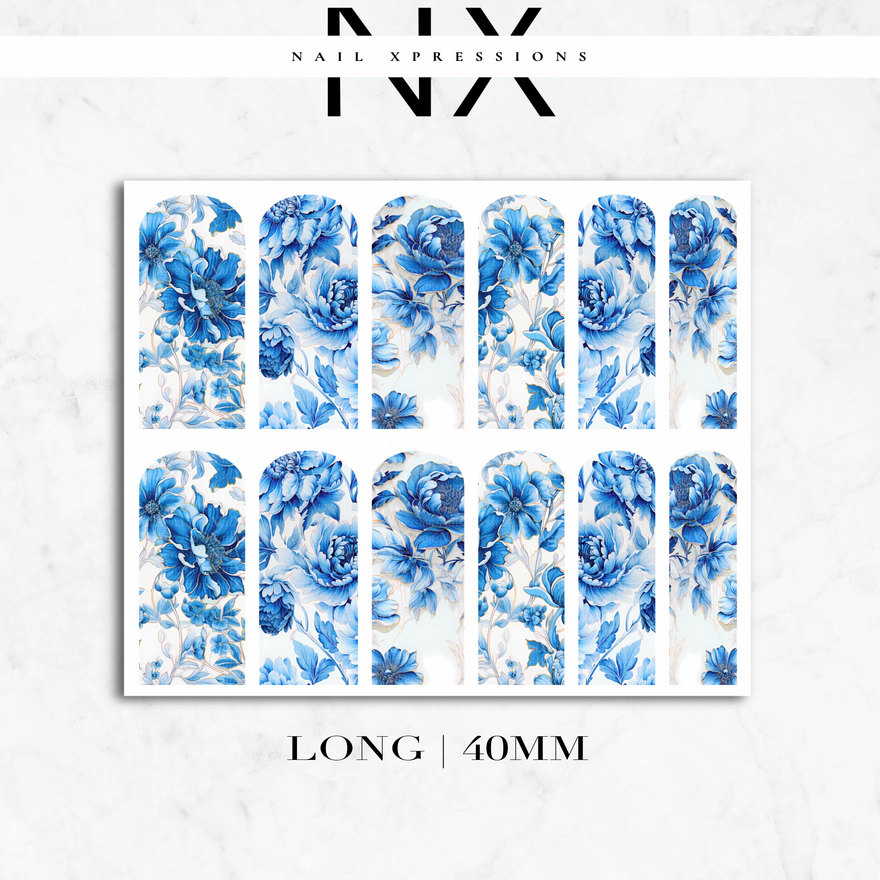 Floral Toile De Jouy Nail Decals | Nail Art Water Transfer | Nail Wraps