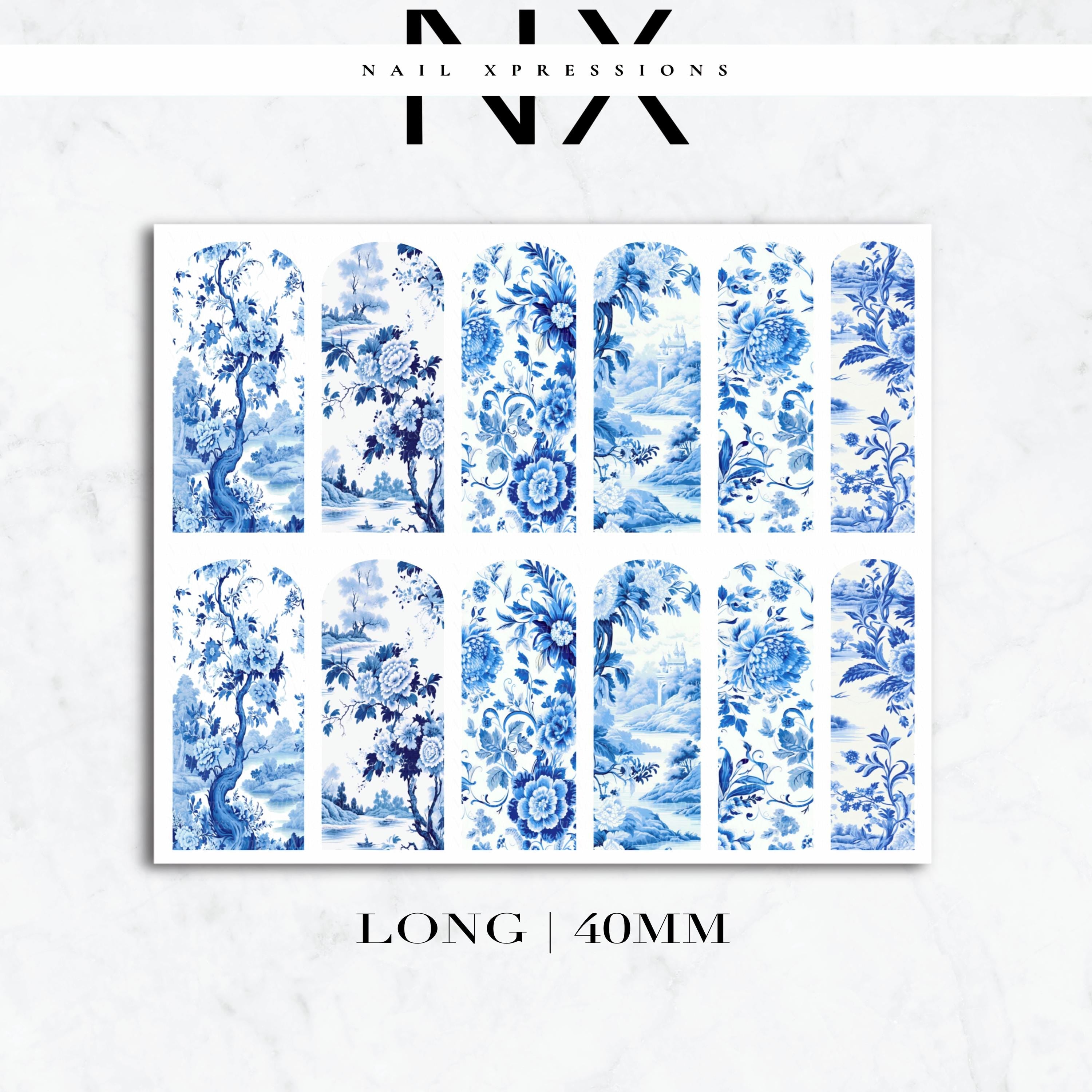 Toile De Jouy Nail Decals | Nail Art Water Transfer | Nail Wraps