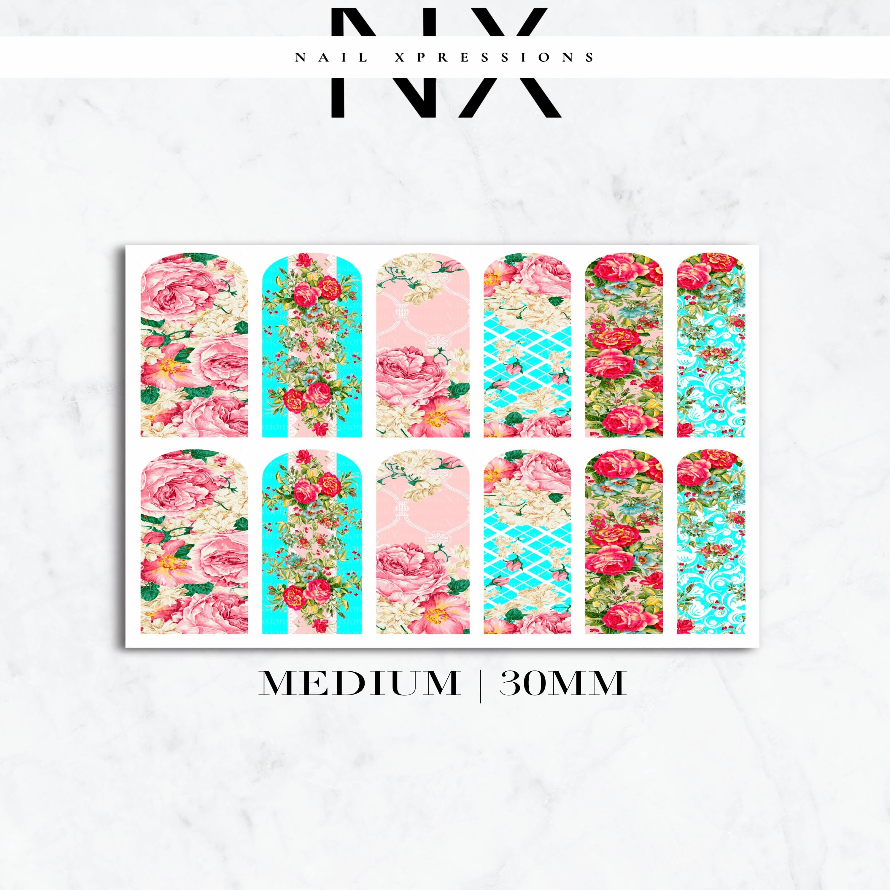 Floral Vintage Nail Decals | Nail Art Water Transfer | Nail Wraps