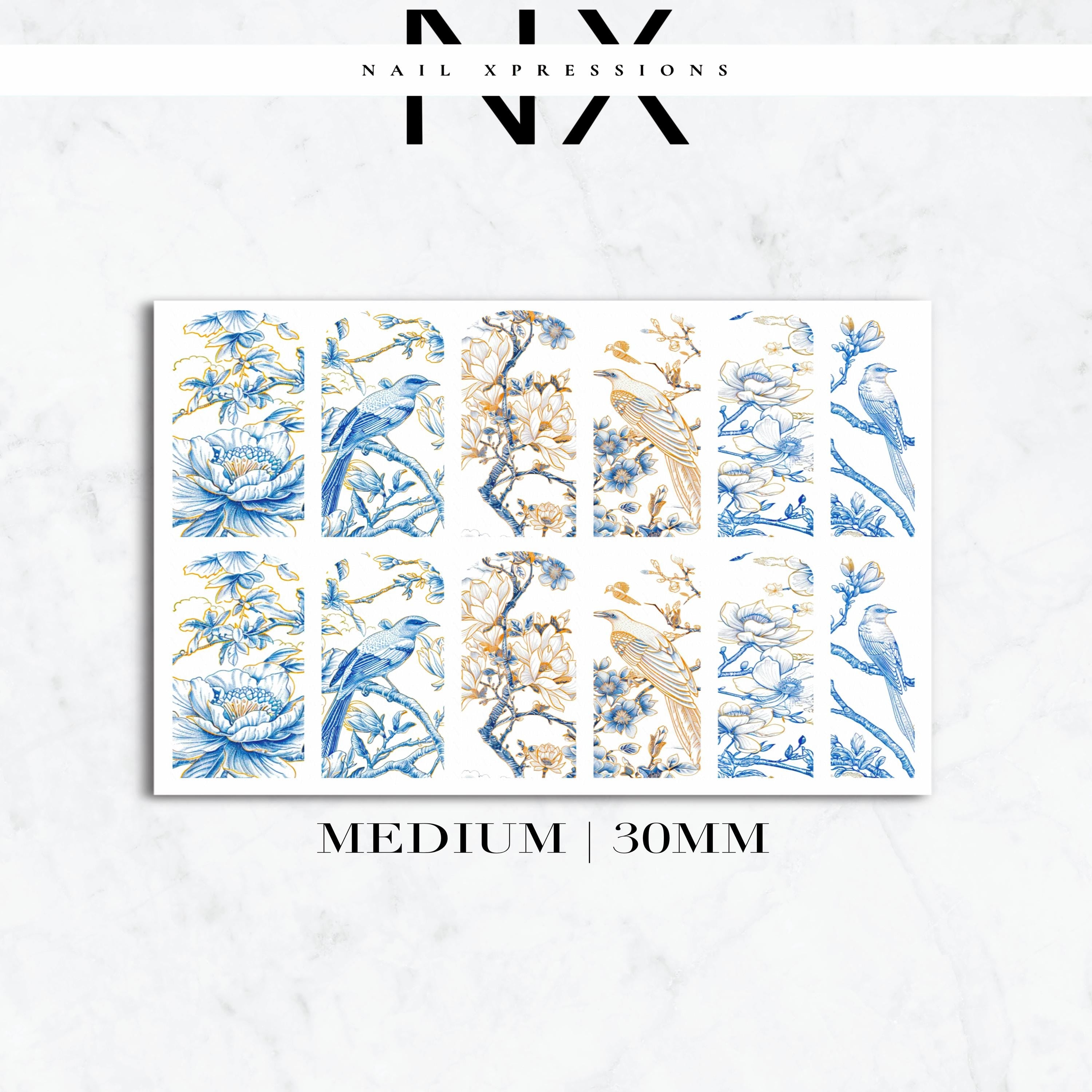 Chinoiserie Bird Nail Decals | Nail Art Water Transfer | Nail Wraps