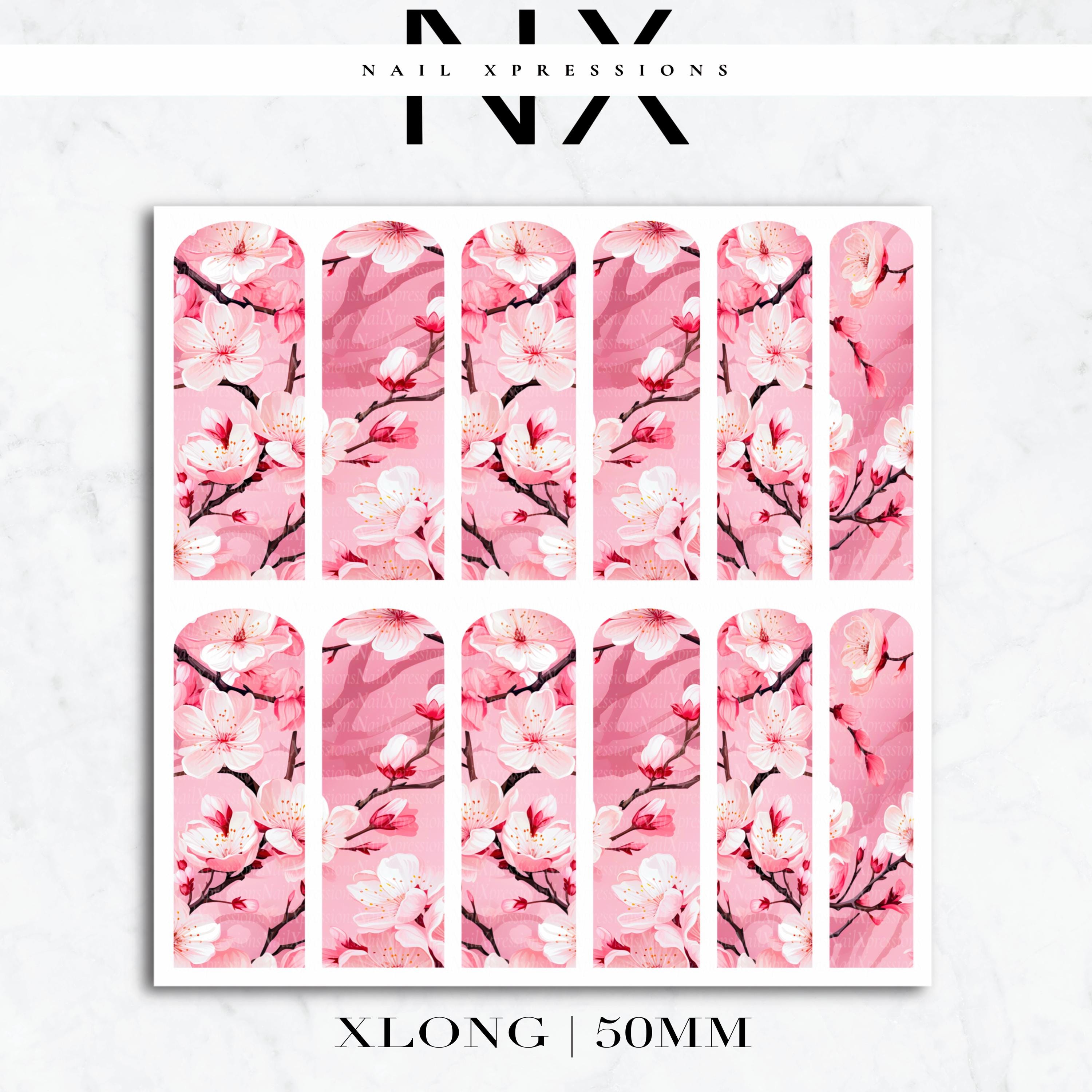 Cherry blossom Nail Decals | Nail Art Water Transfer | Nail Wraps