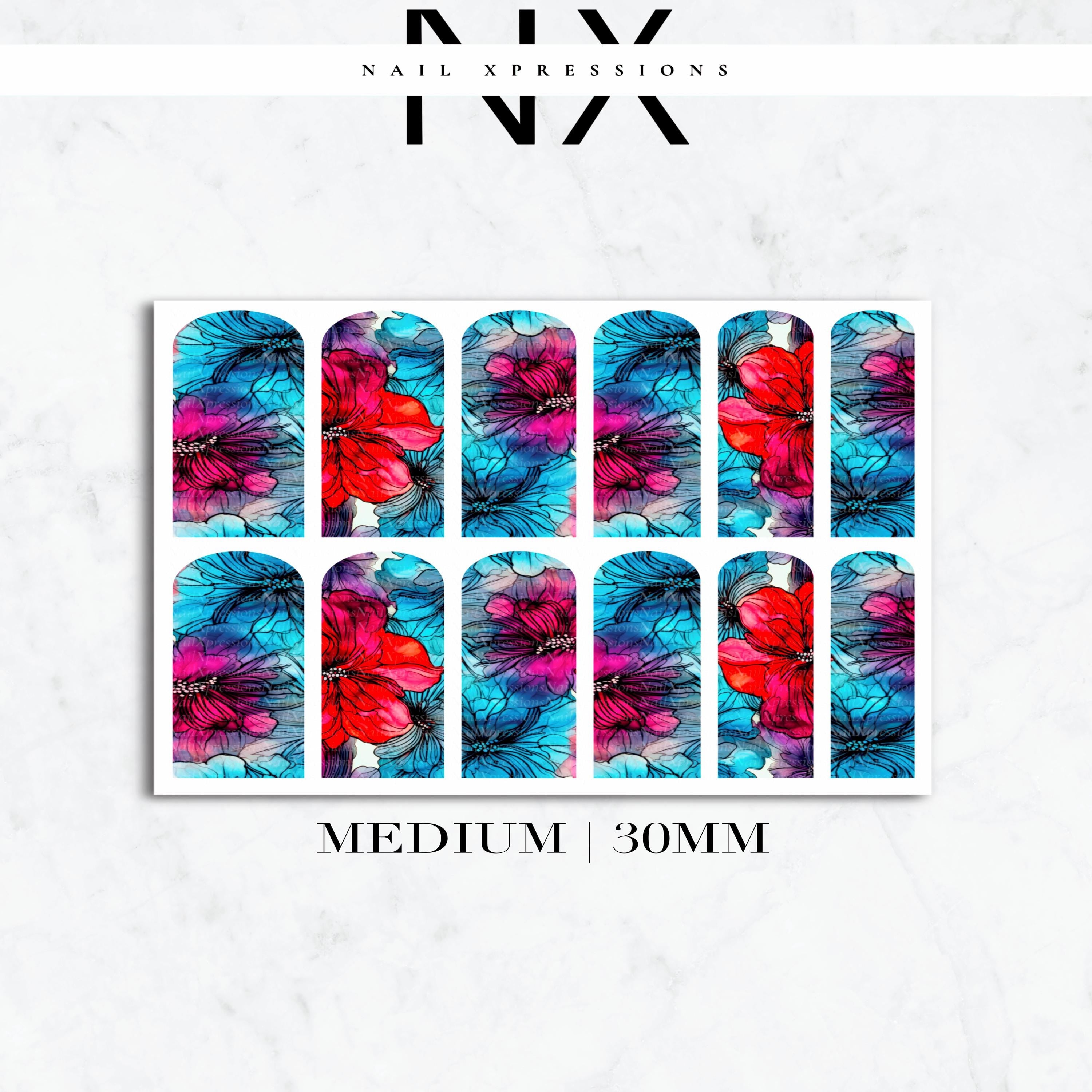 Watercolor Flower Nail Decals | Nail Art Water Transfer | Nail Wraps