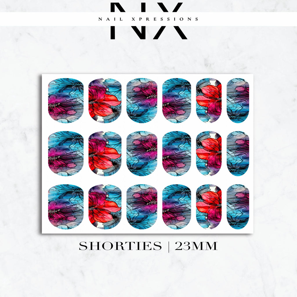 Watercolor Flower Nail Decals | Nail Art Water Transfer | Nail Wraps