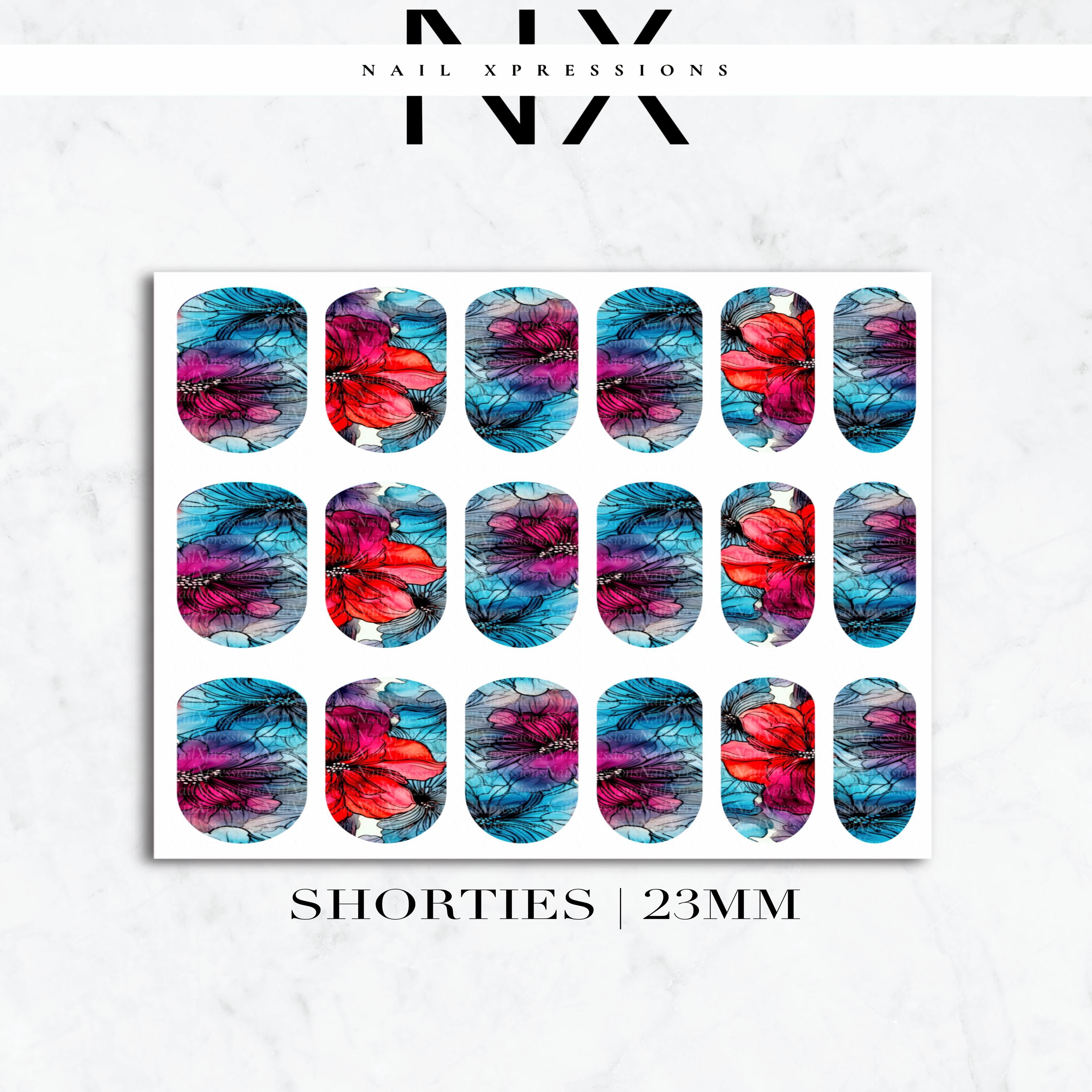 Watercolor Flower Nail Decals | Nail Art Water Transfer | Nail Wraps