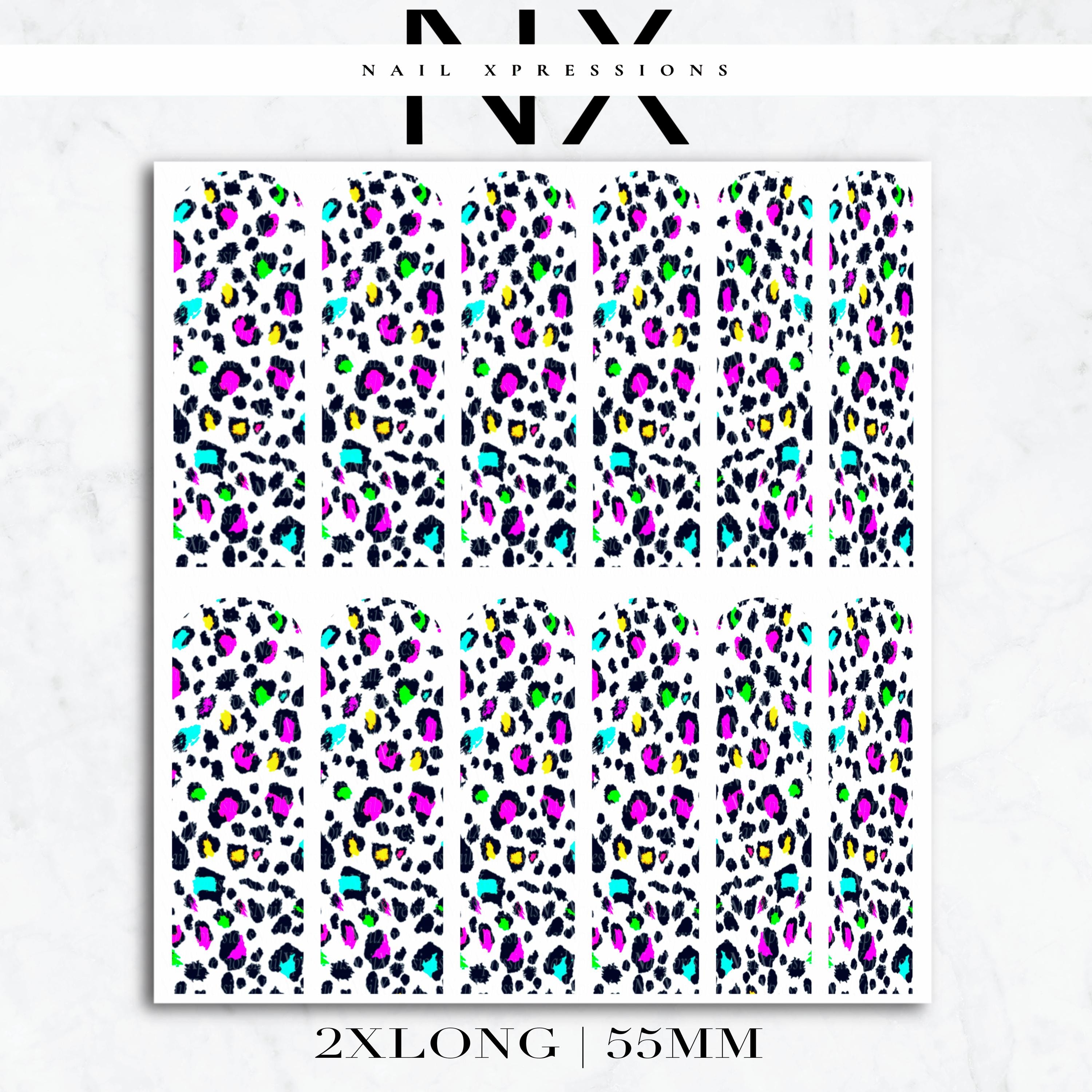 Colorful Leopard Nail Decals | Nail Art Water Transfer | Nail Wraps
